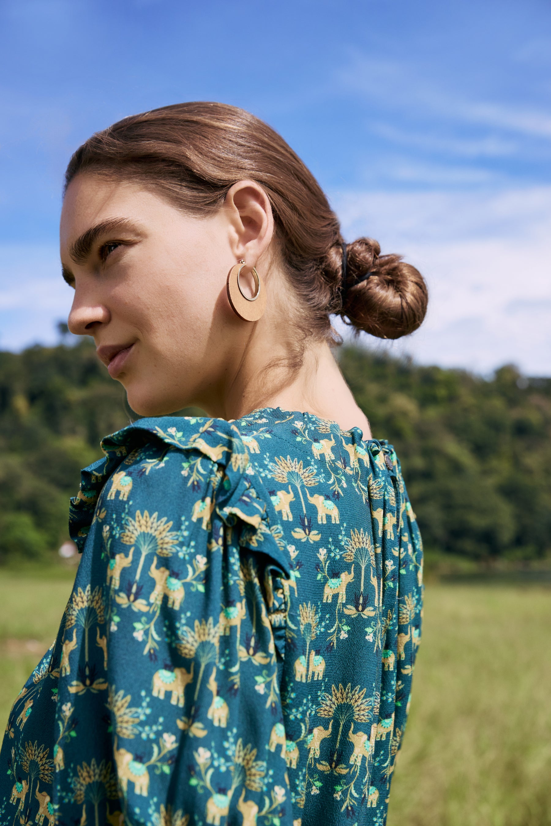 SAIA Top in Teal Gajah