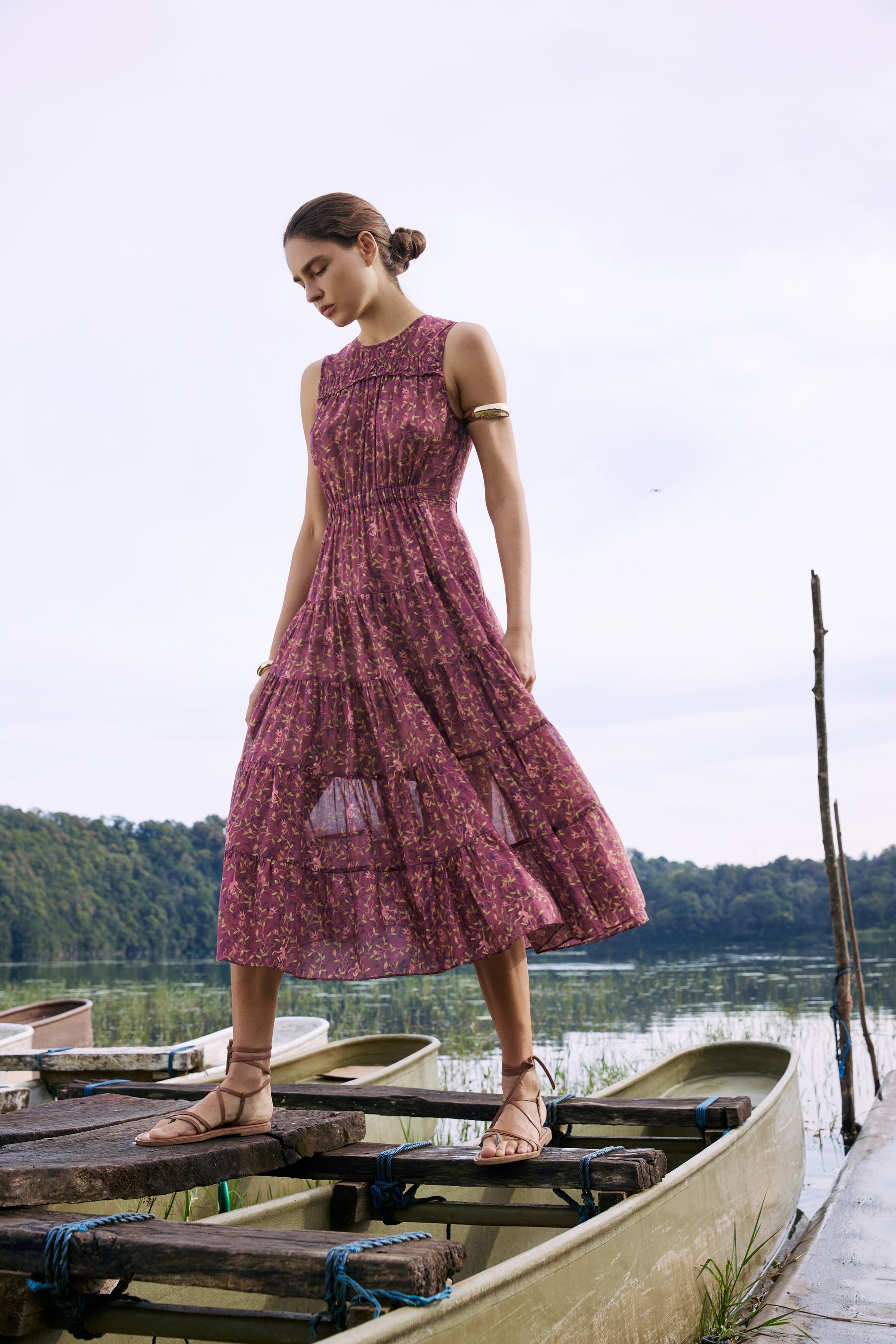 LISA Dress in Maroon Macca