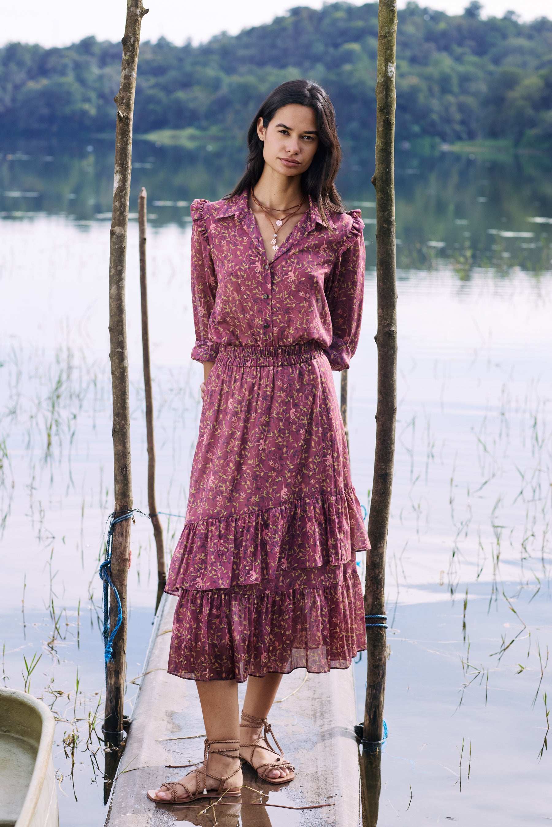 YARA Skirt in Maroon Macca