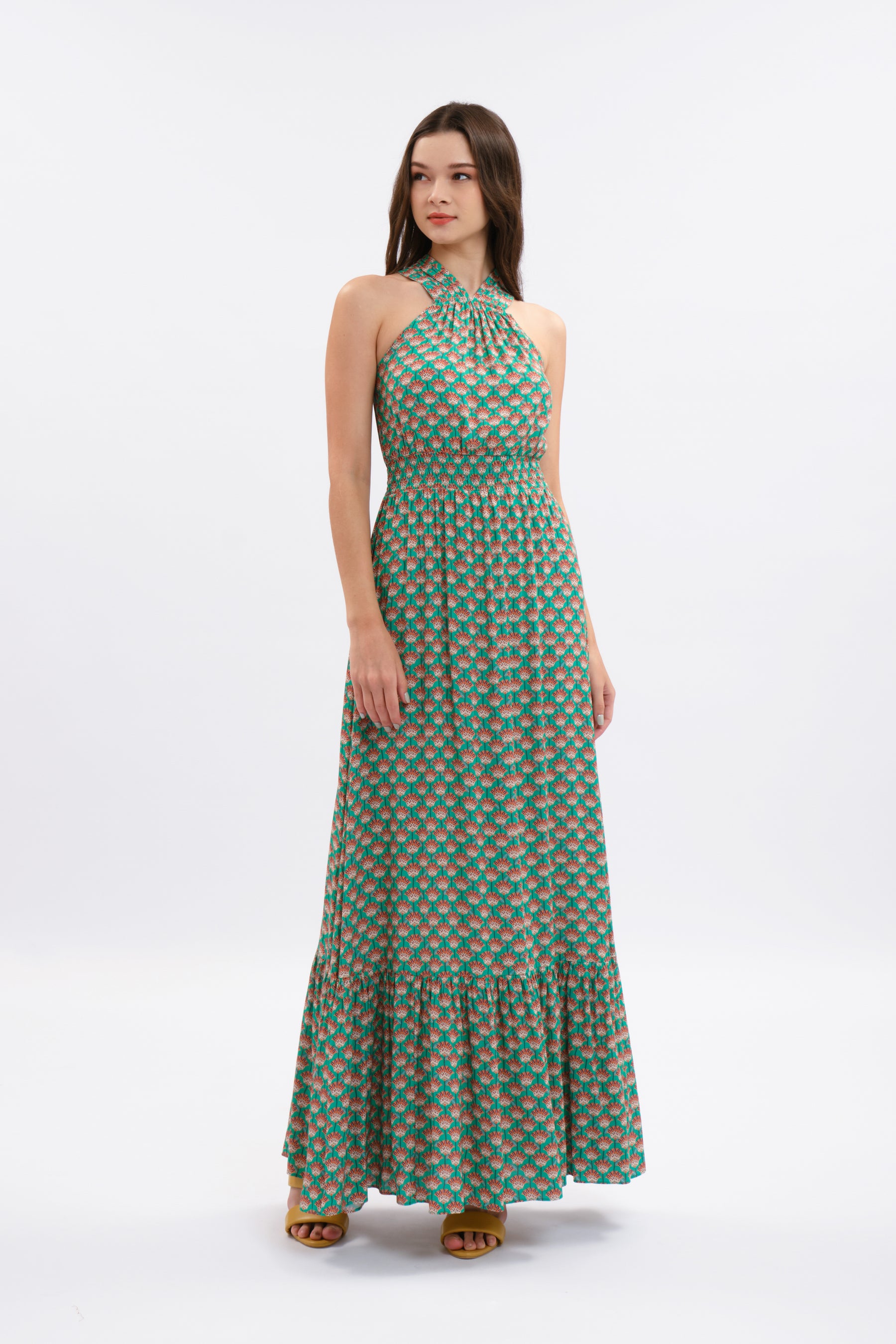 AMAYA Dress in Turquoise Saloko