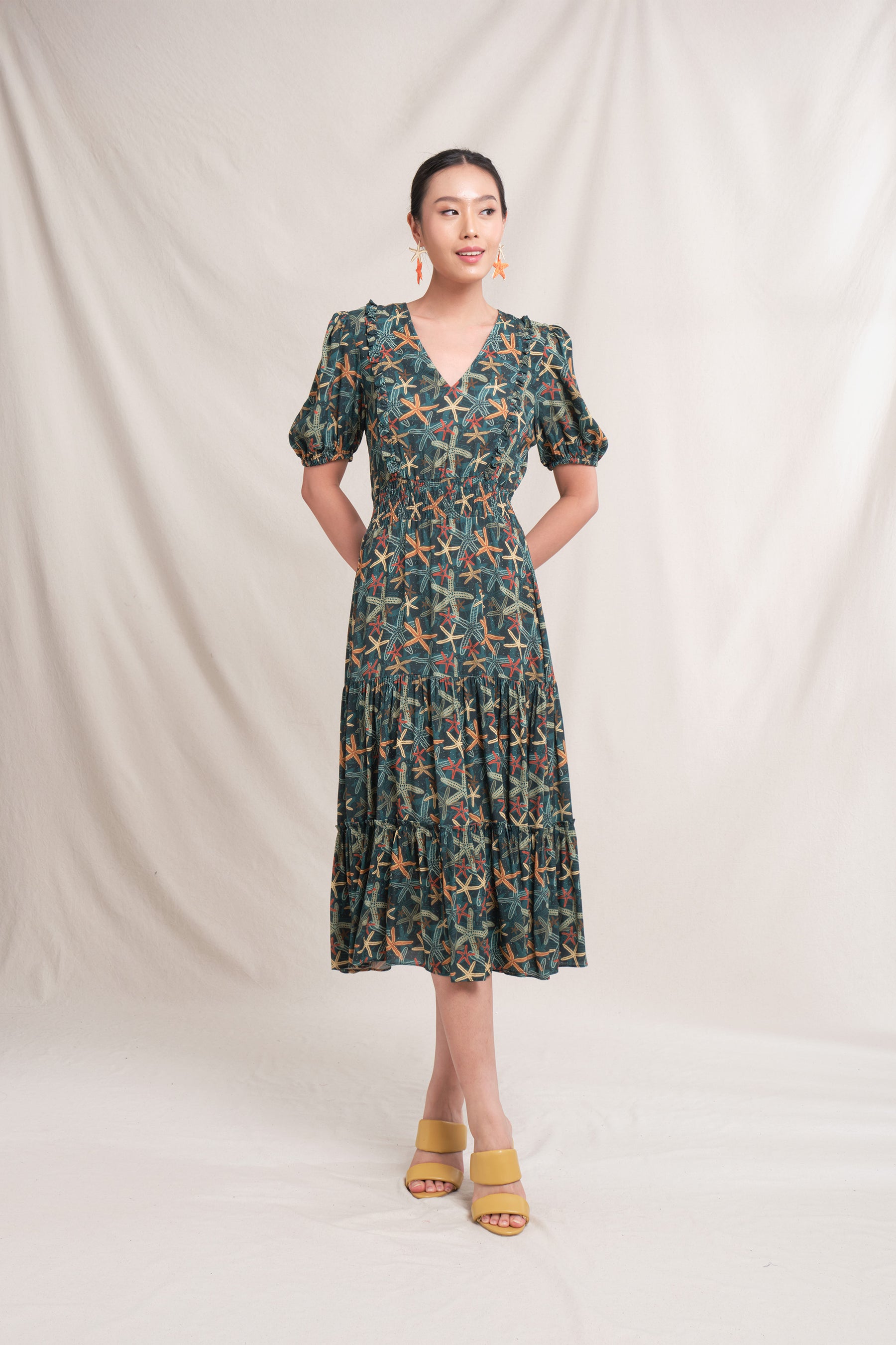 AQILA Dress in Emerald Aster