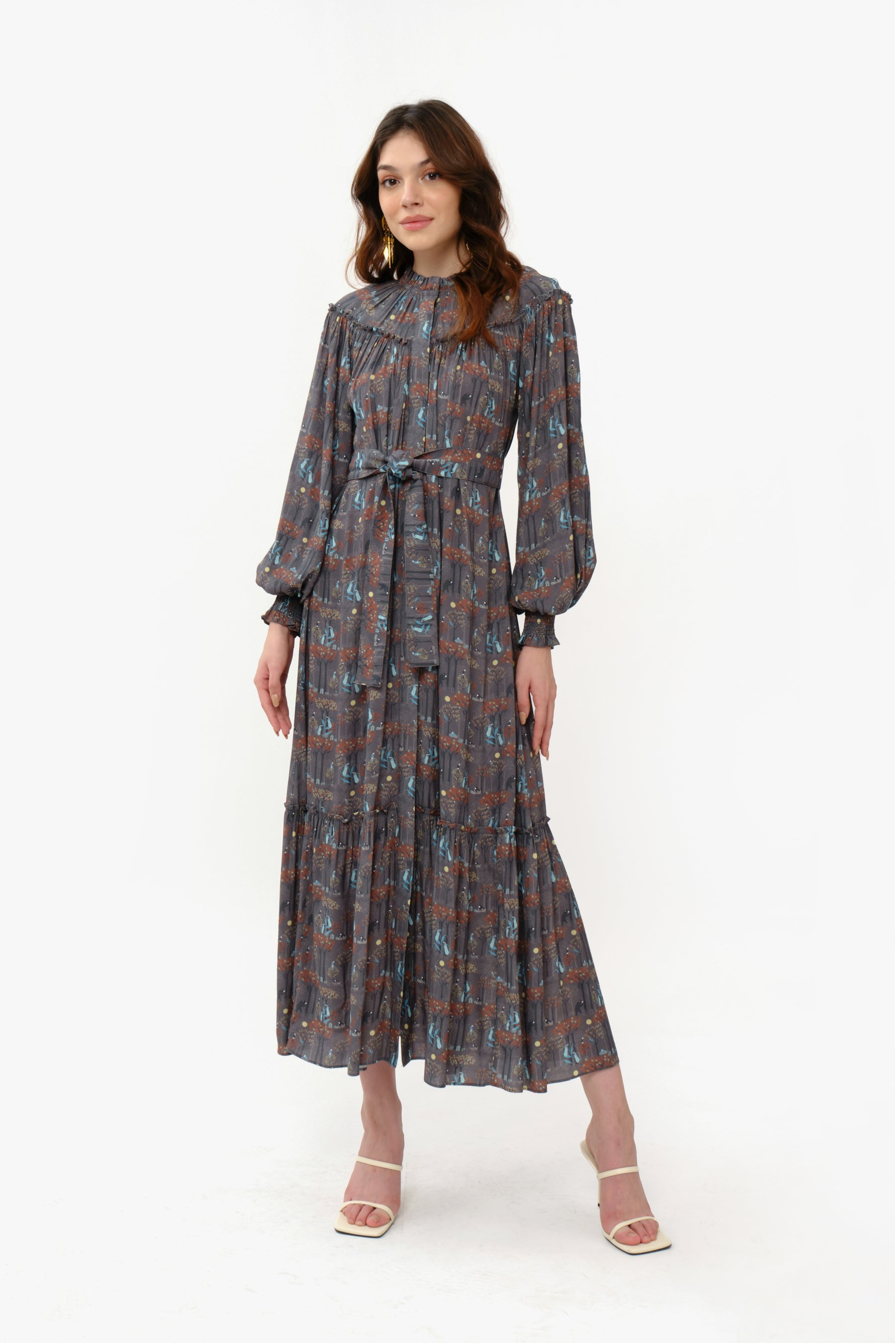 ARIANA Dress in Gray Forest