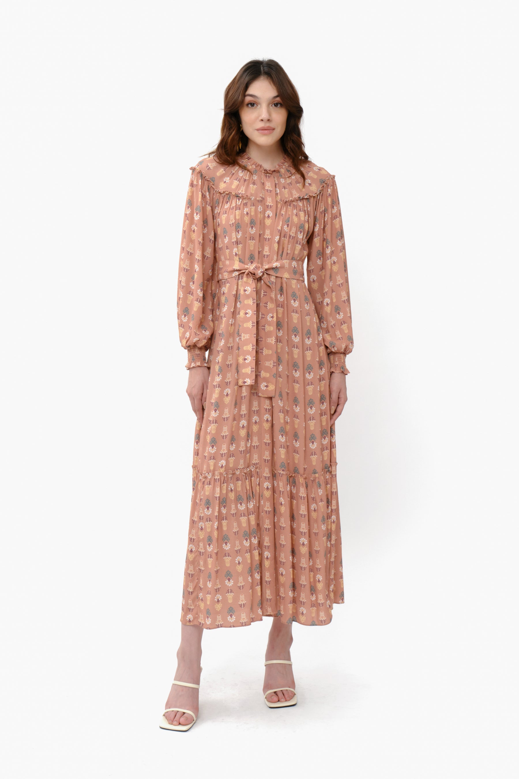 ARIANA Dress in Peach Tribal