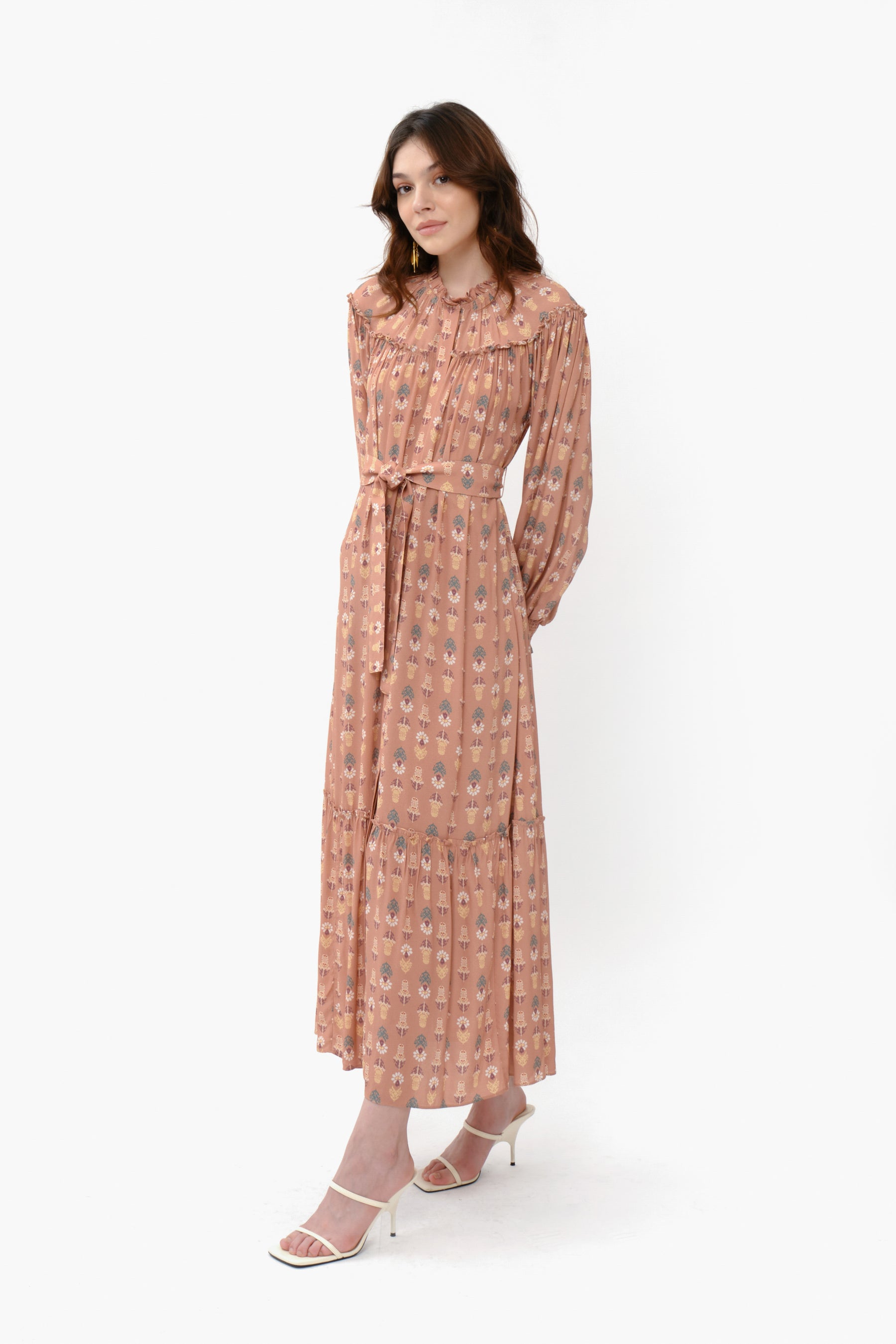 ARIANA Dress in Peach Tribal