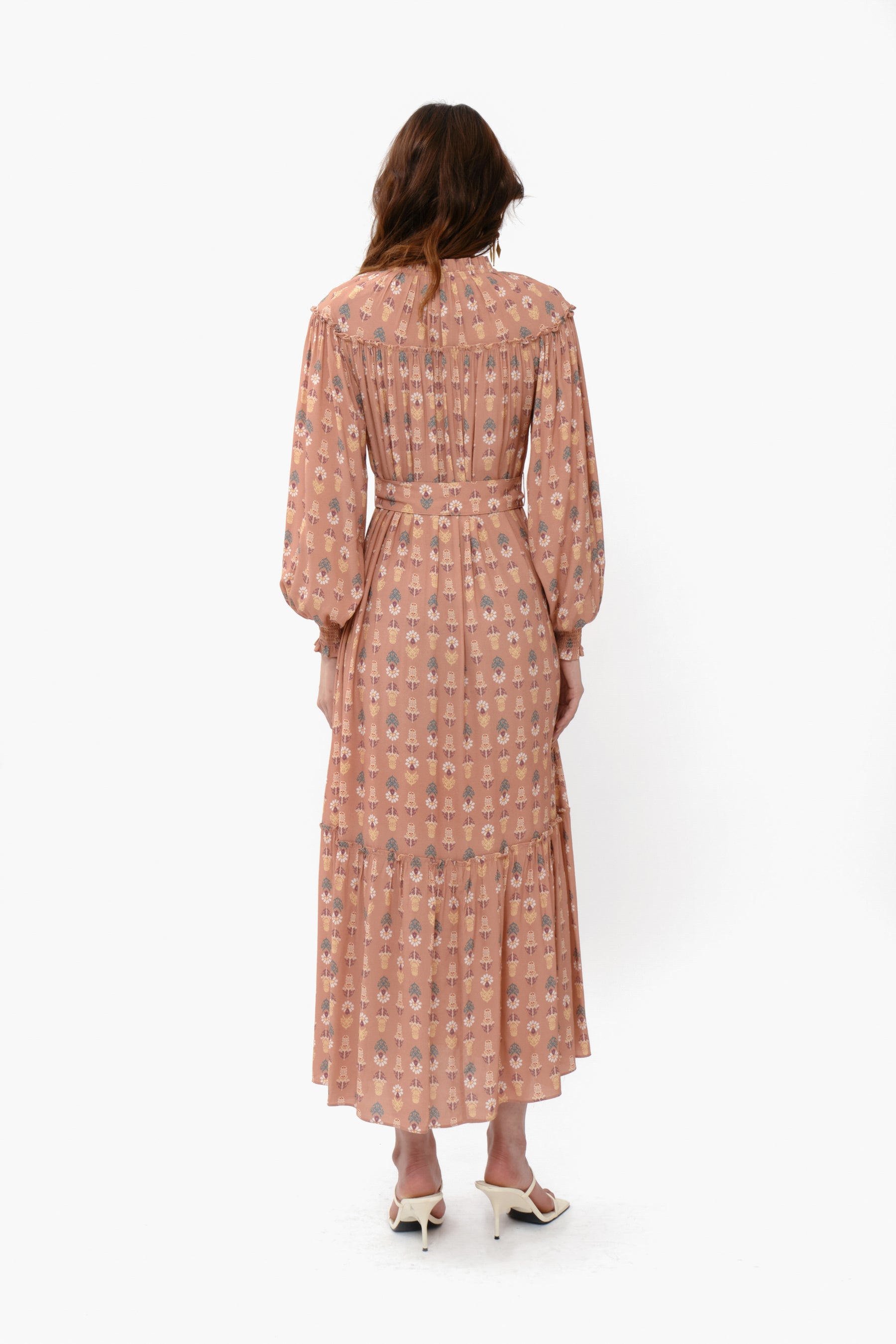 ARIANA Dress in Peach Tribal