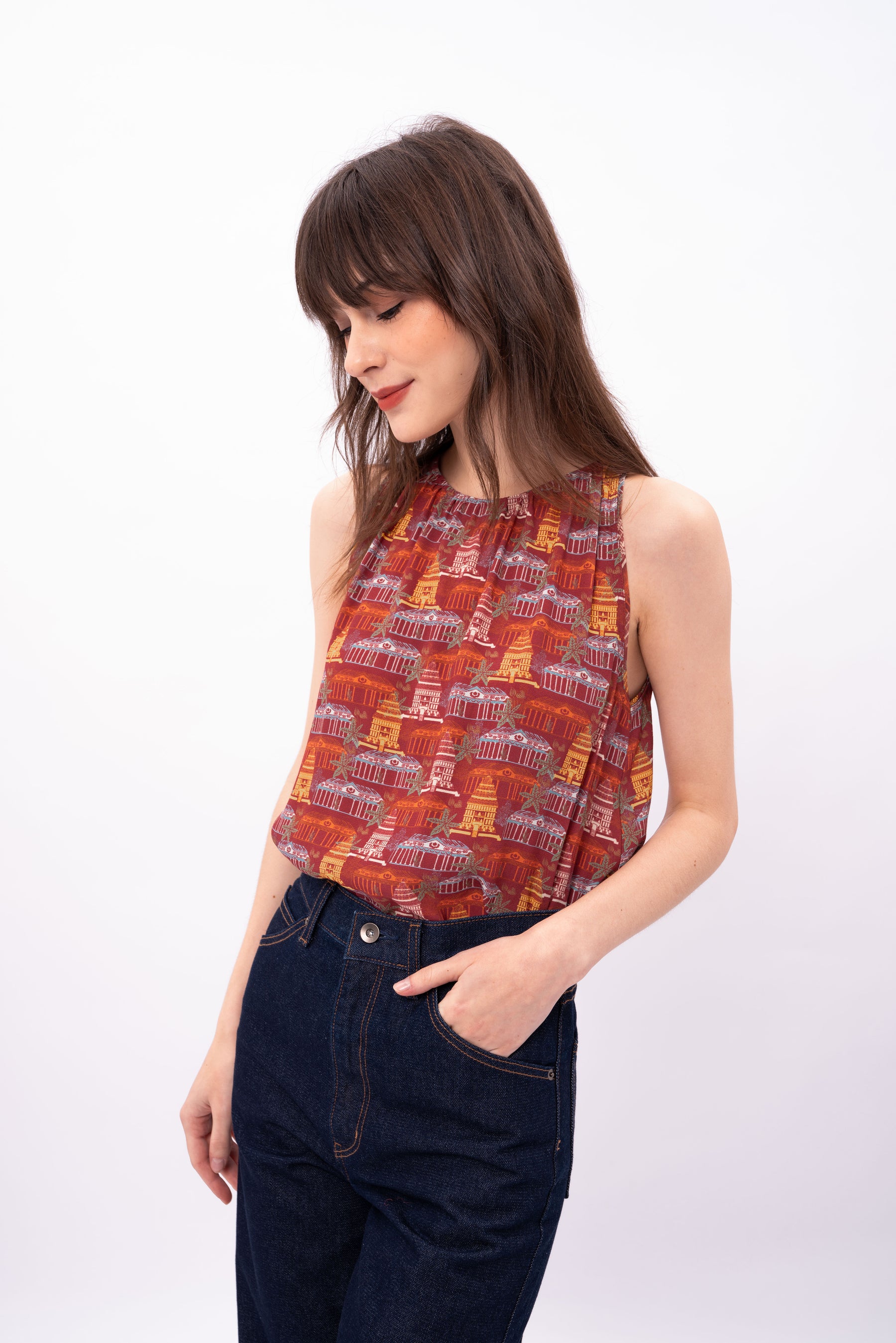 AYA Top in Puri Red