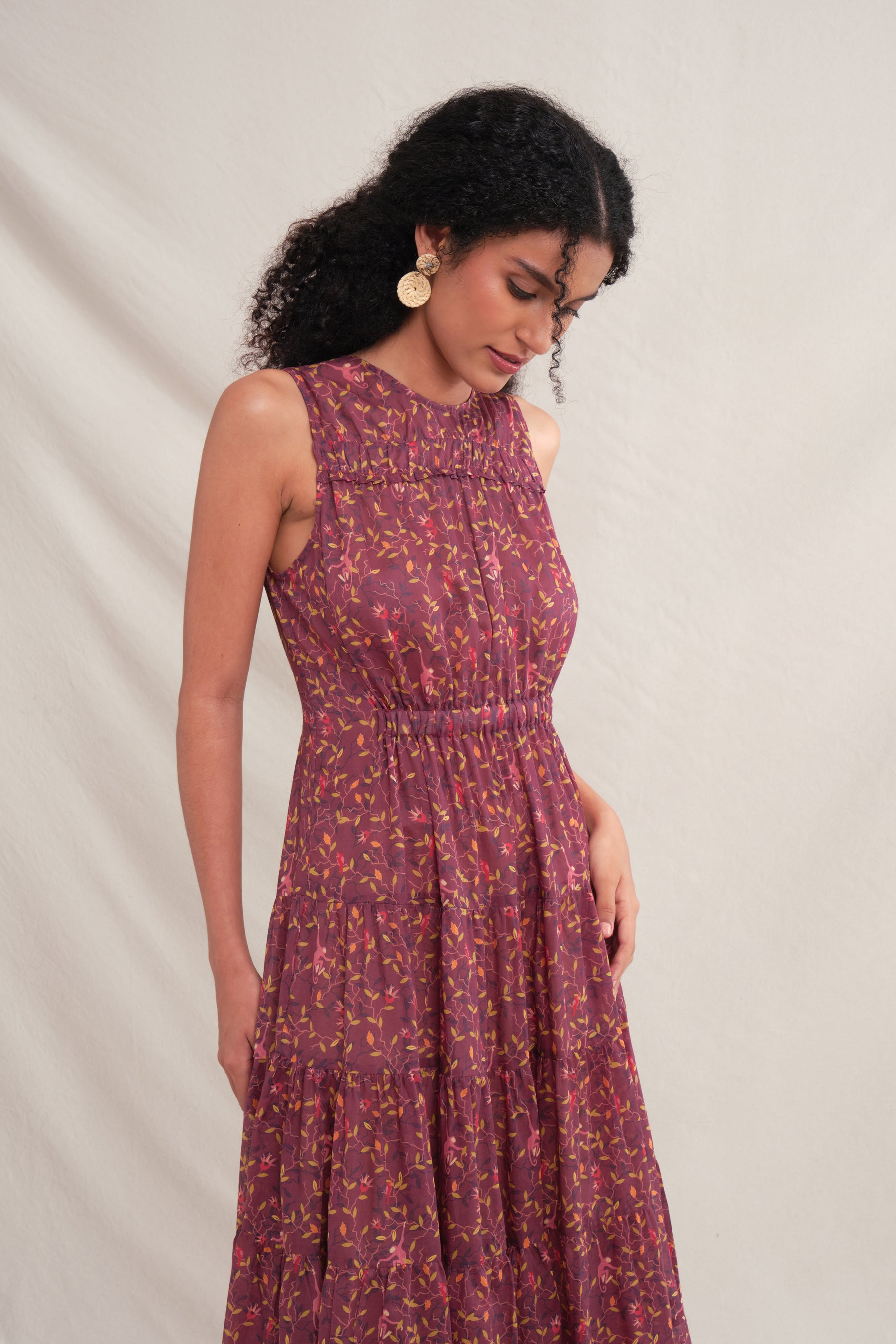 LISA Dress in Maroon Macca