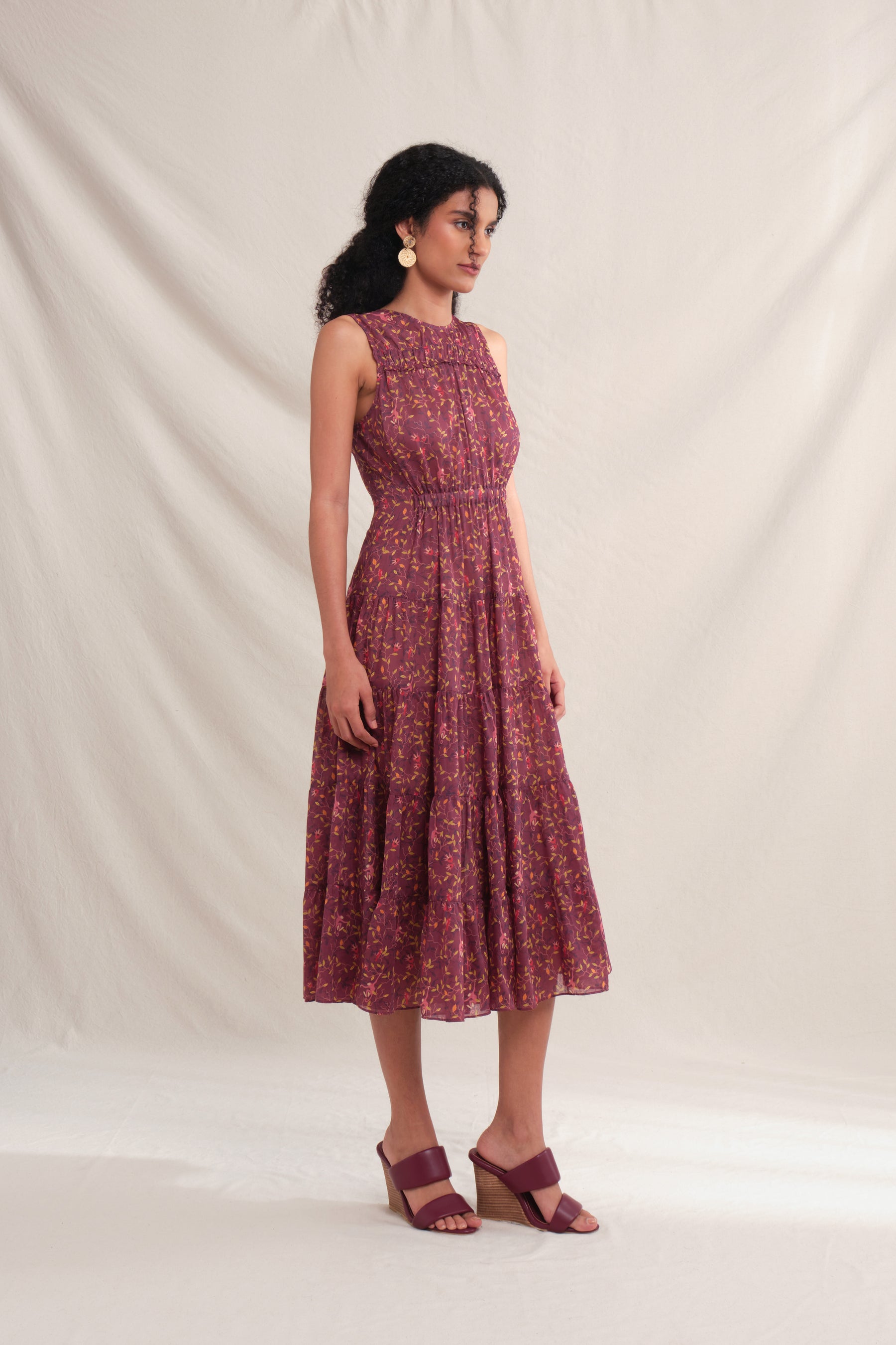 LISA Dress in Maroon Macca