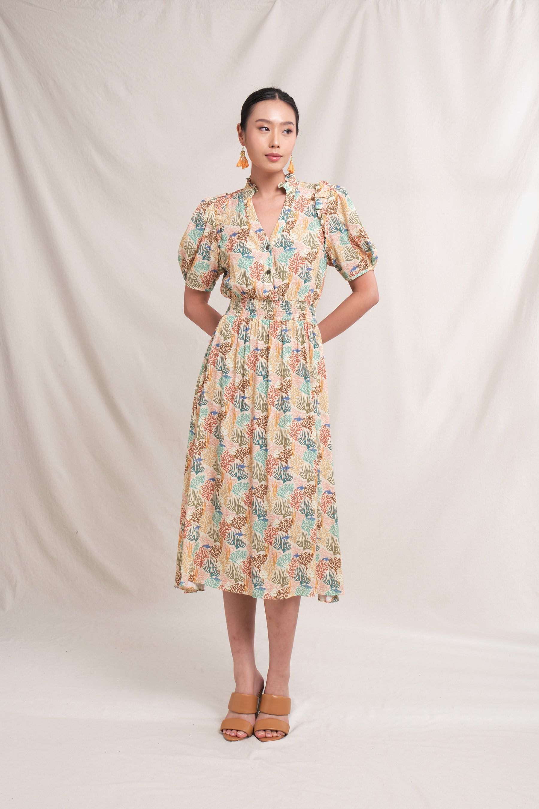 BRIE Dress in Beige Coral