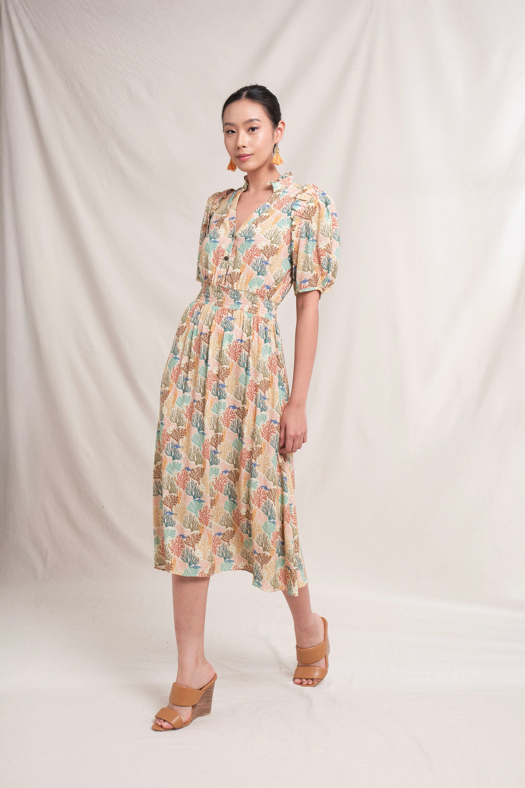 BRIE Dress in Beige Coral