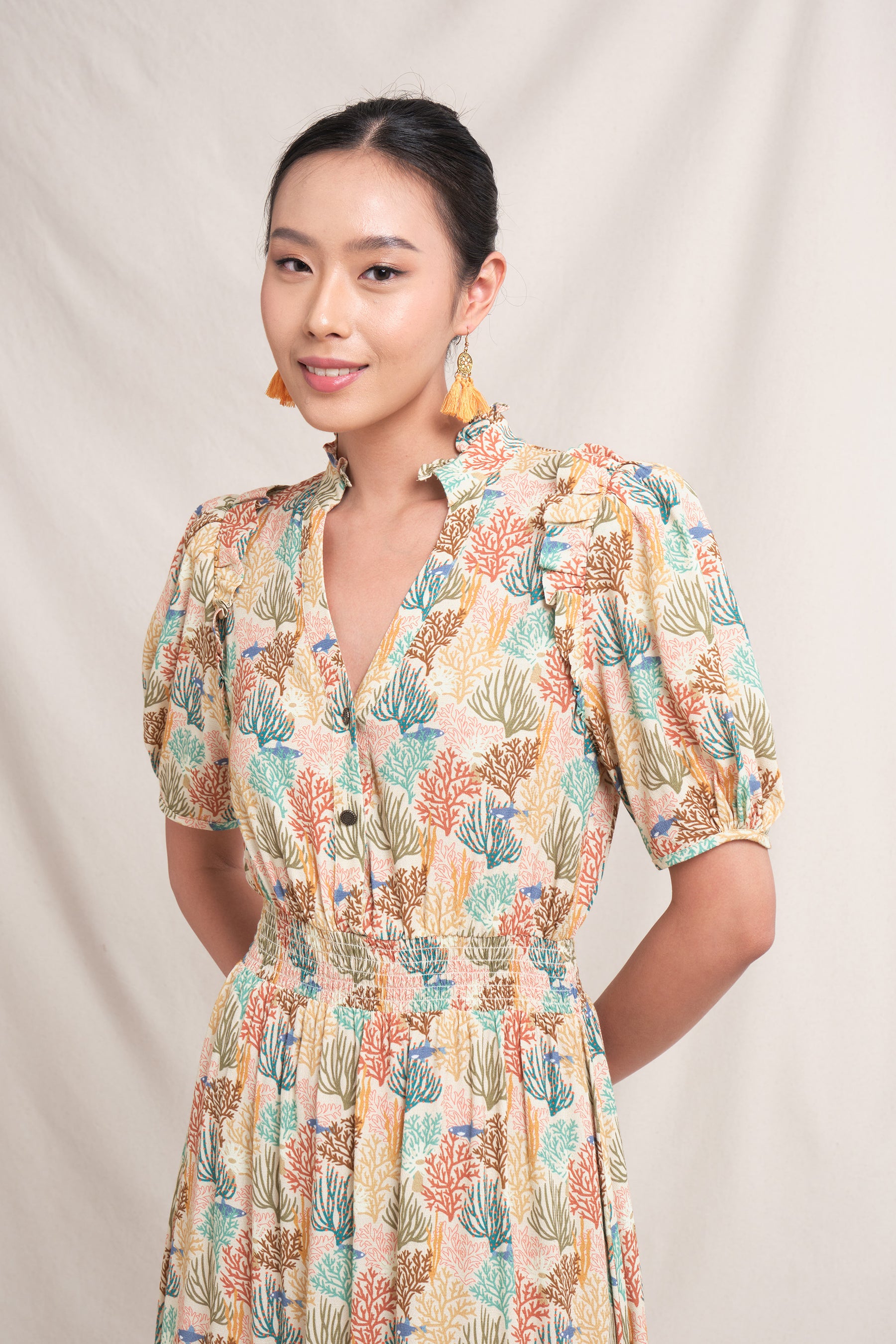 BRIE Dress in Beige Coral