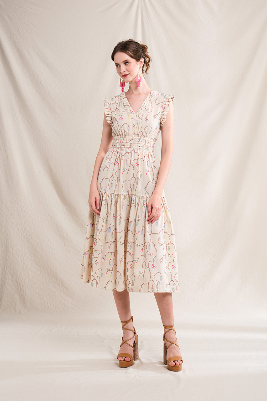 BULAN Dress in Beige Lada