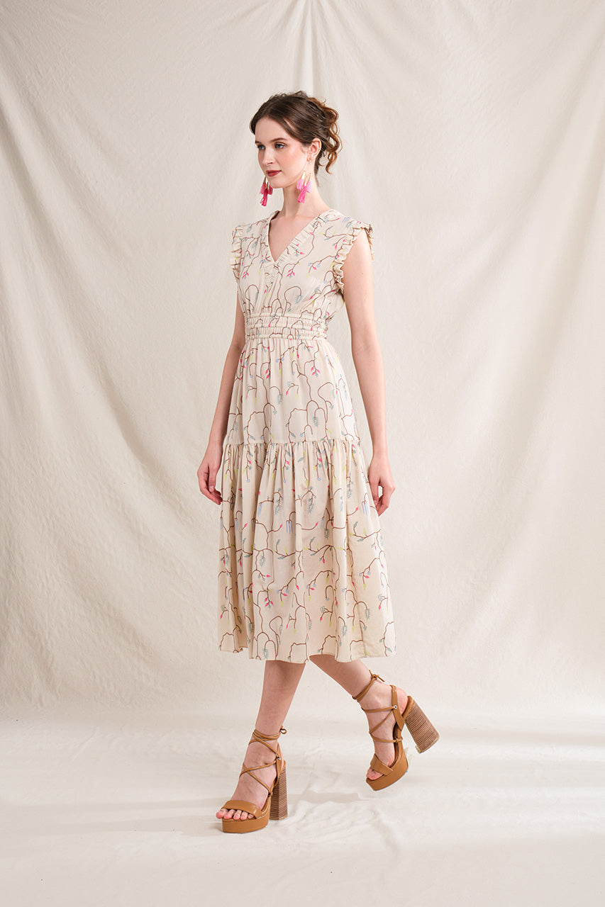 BULAN Dress in Beige Lada