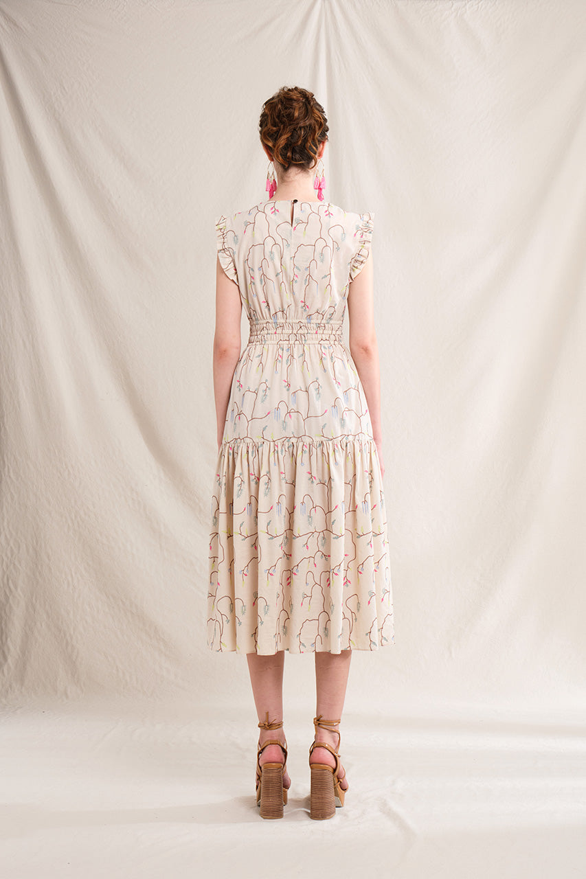 BULAN Dress in Beige Lada