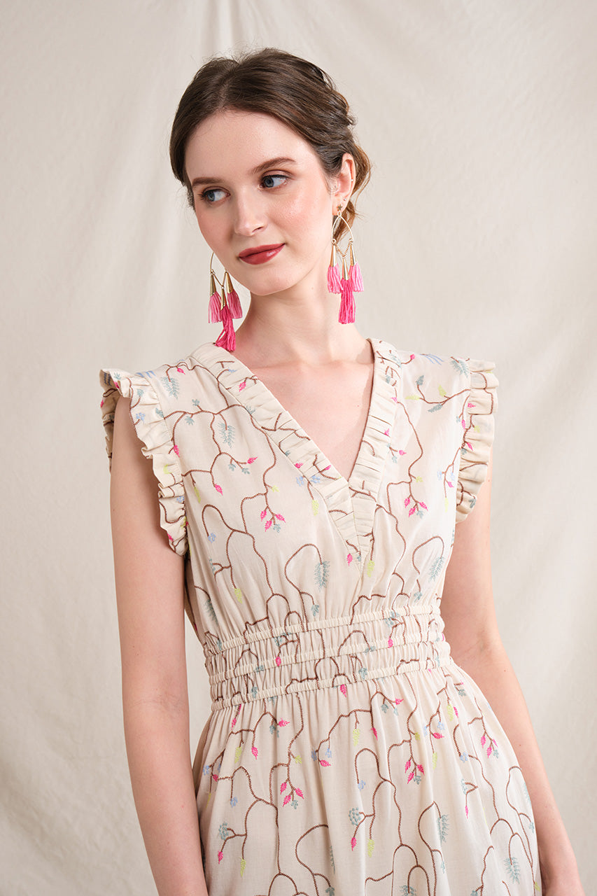 BULAN Dress in Beige Lada
