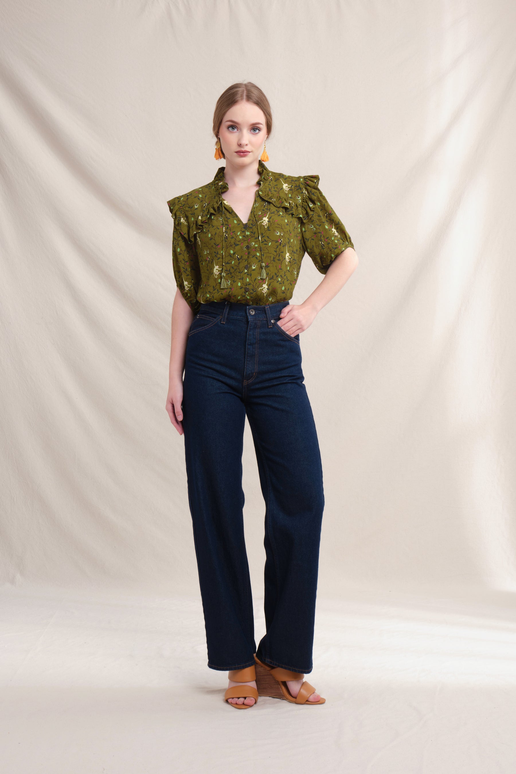 CAROL Top in Green Macca