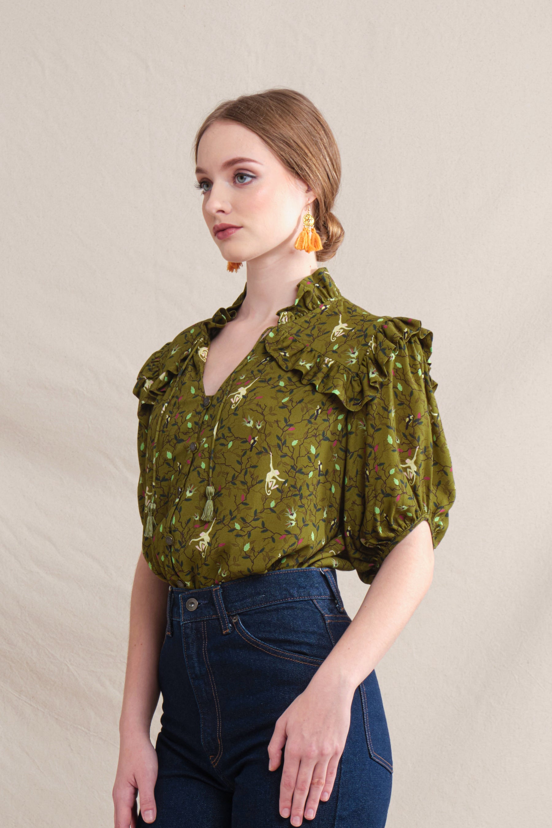 CAROL Top in Green Macca