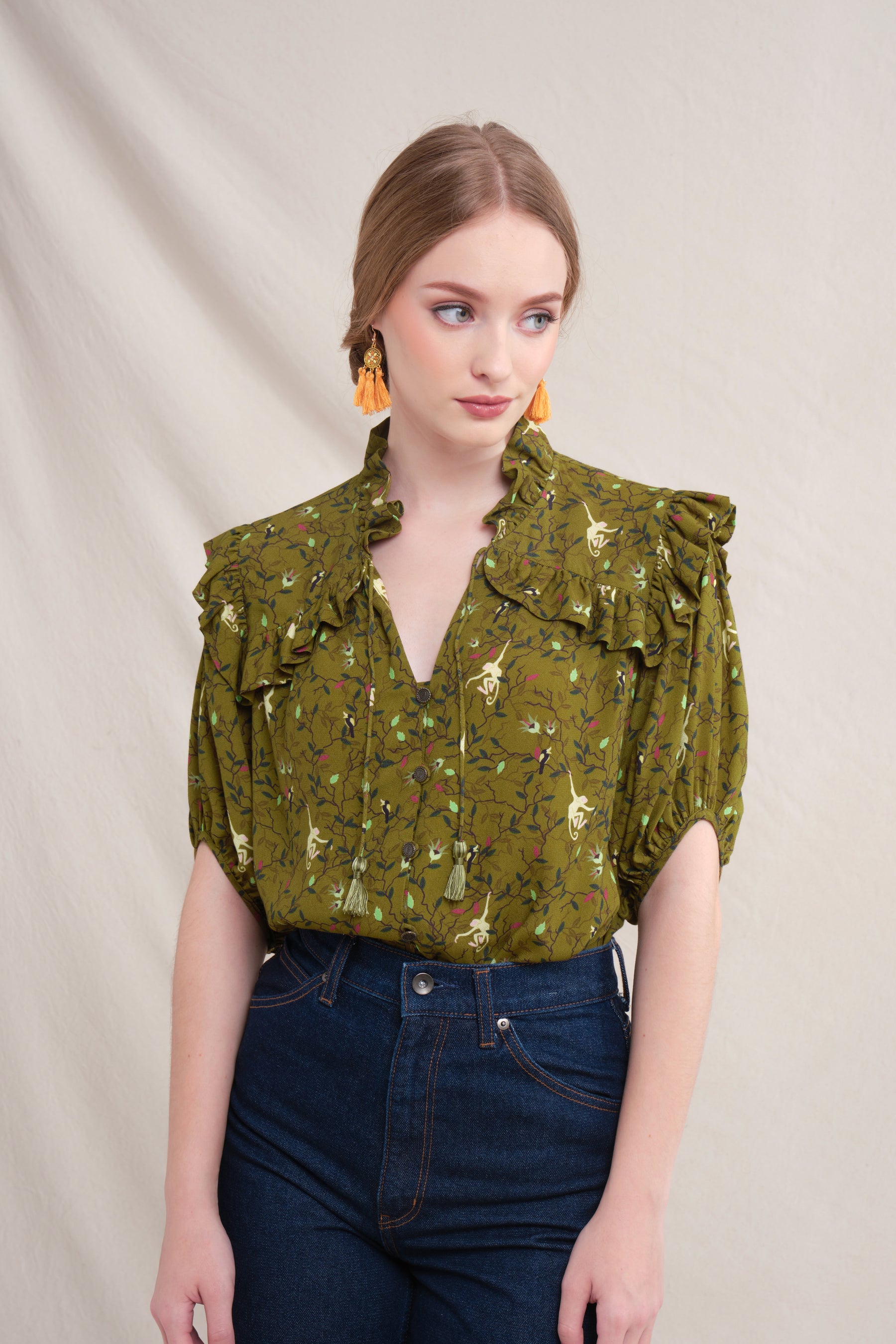 CAROL Top in Green Macca