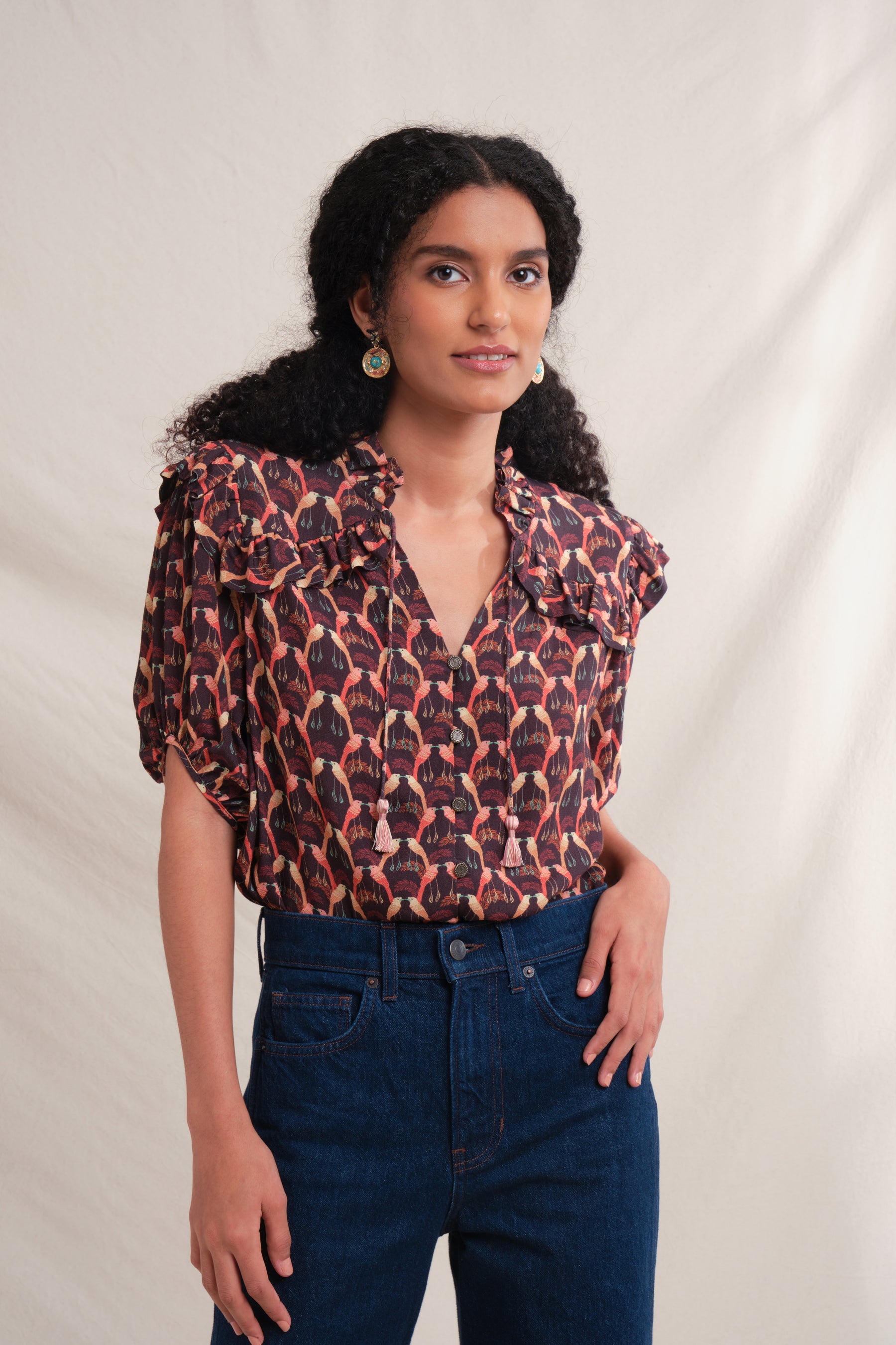 CAROL Top in Red Saeran
