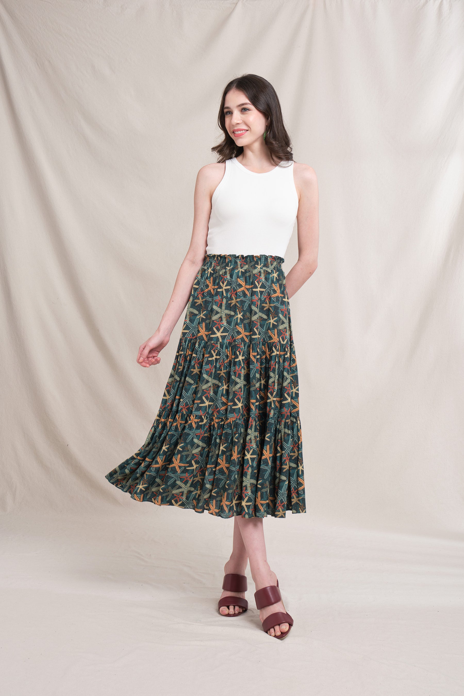 CHITA Skirt in Emerald Aster