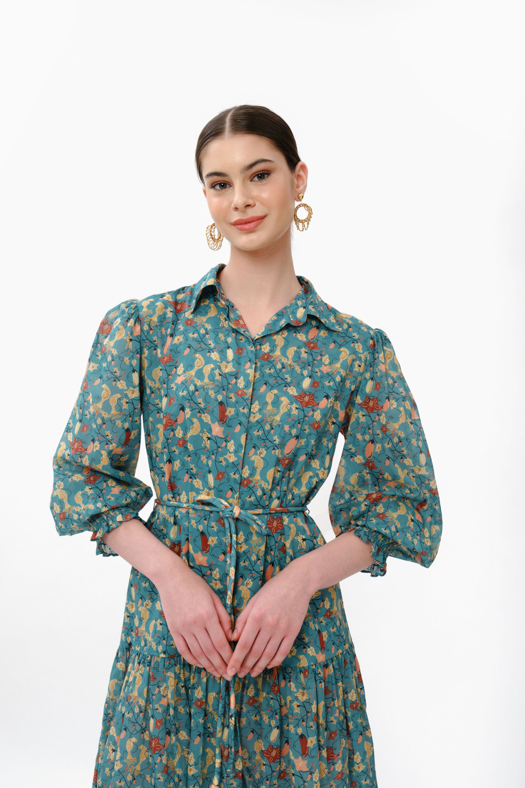 CLEO Dress in Blue Terong