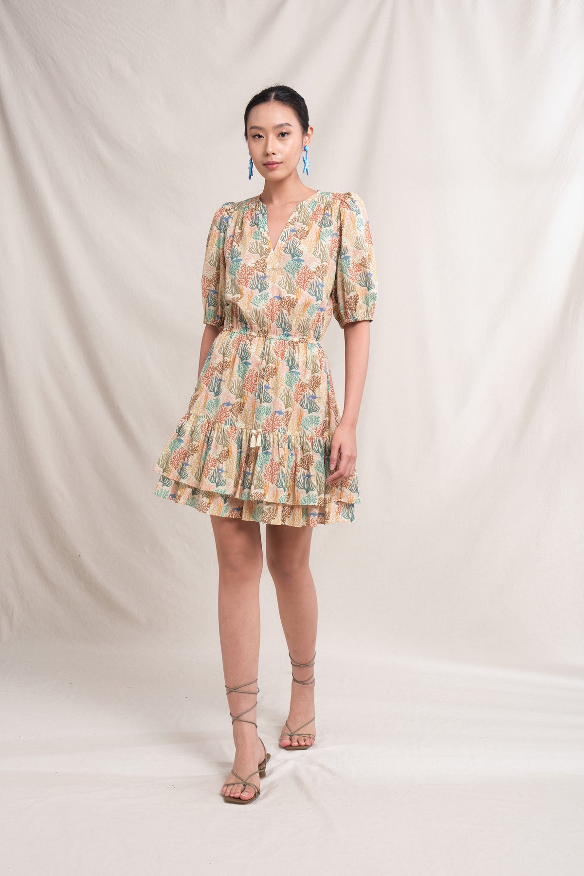 DANIKA Dress in Beige Coral