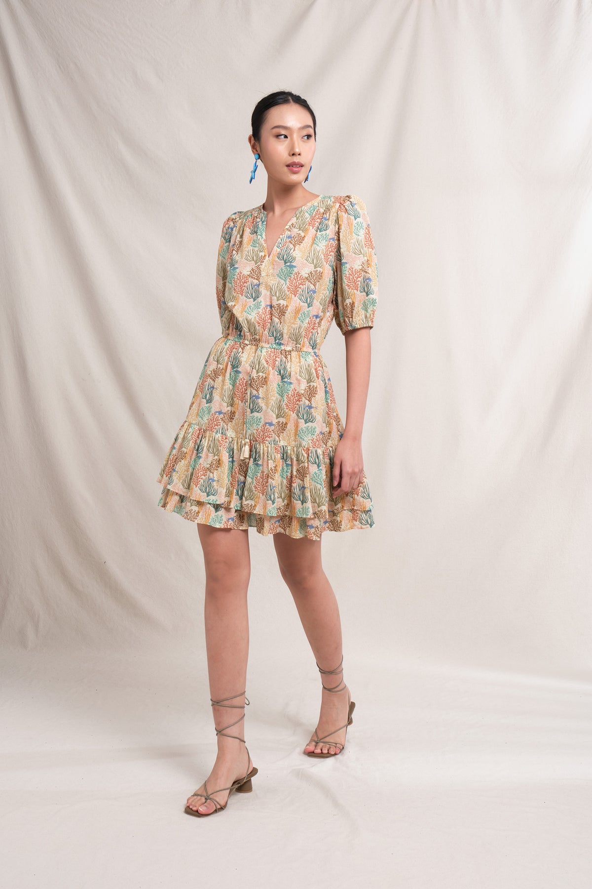 DANIKA Dress in Beige Coral