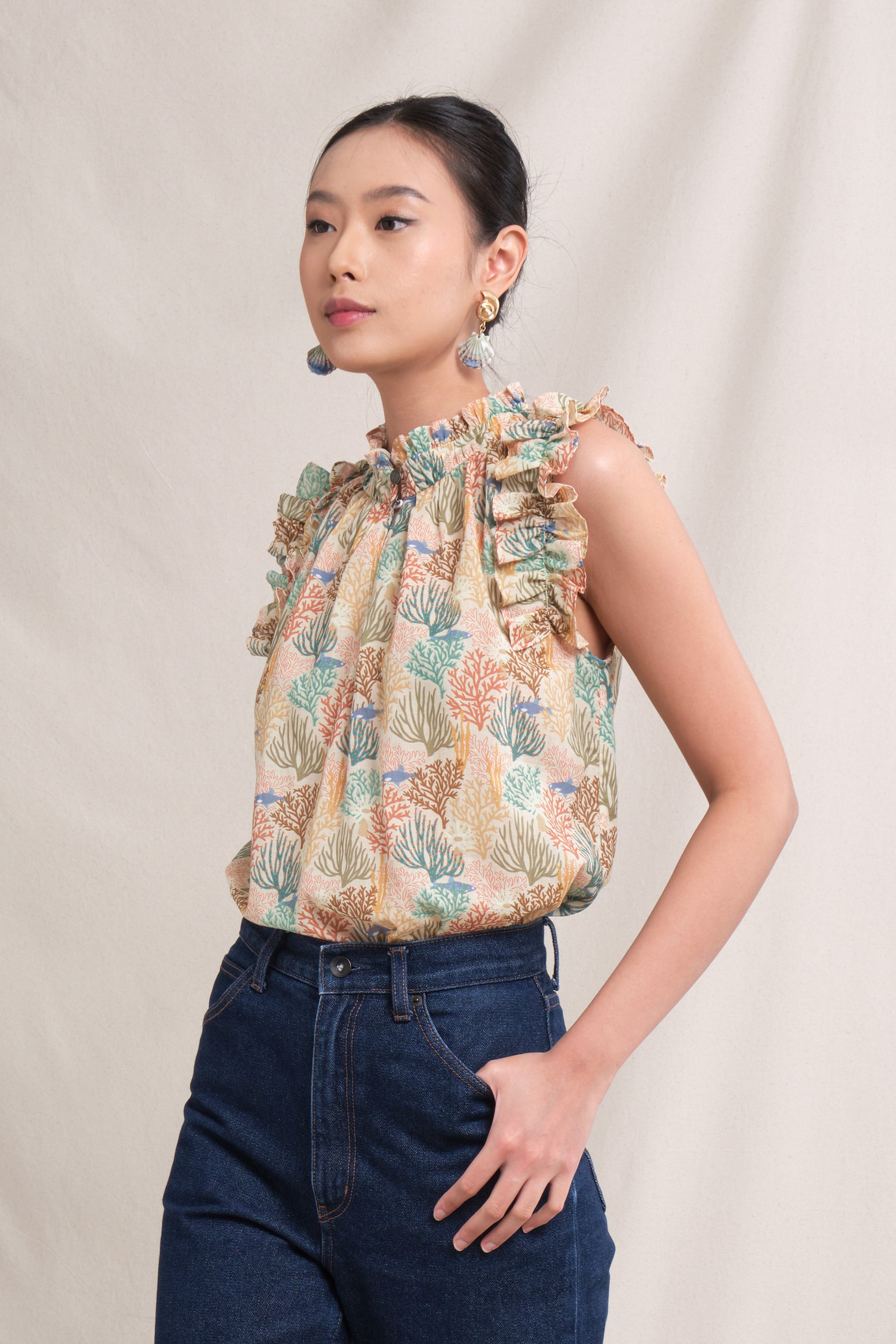 DOVIE Top in Beige Coral