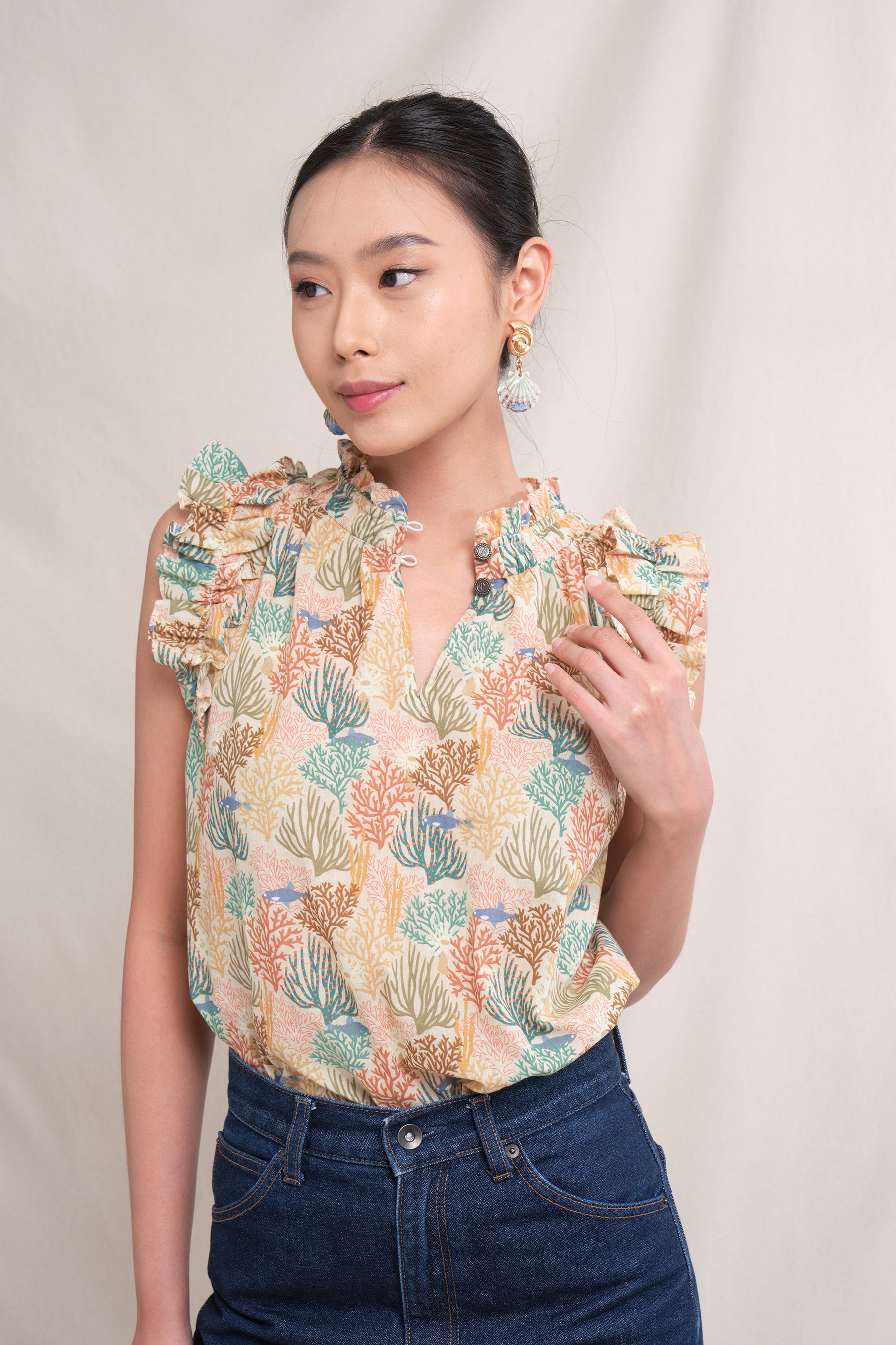 DOVIE Top in Beige Coral