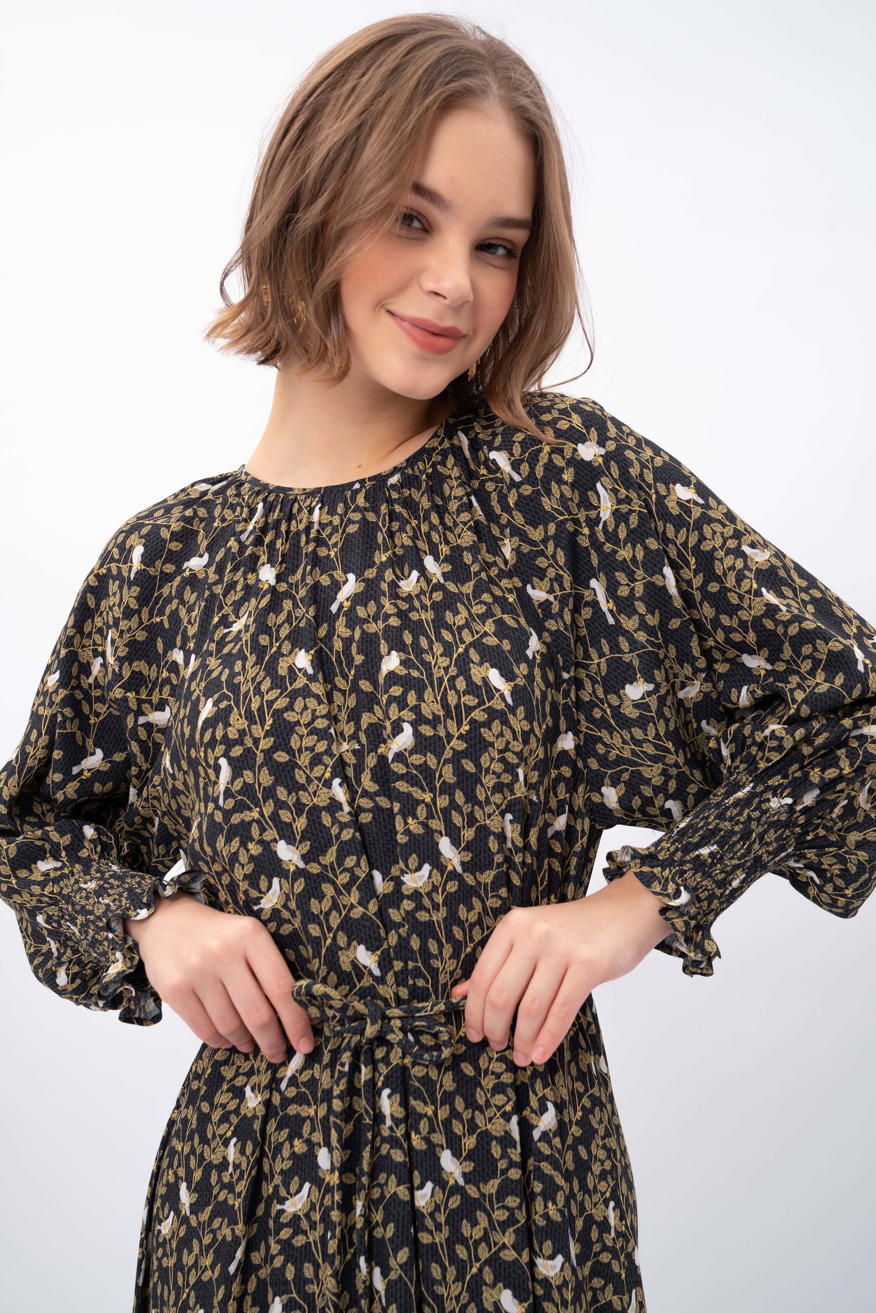 EILA Dress in Tekukur Black