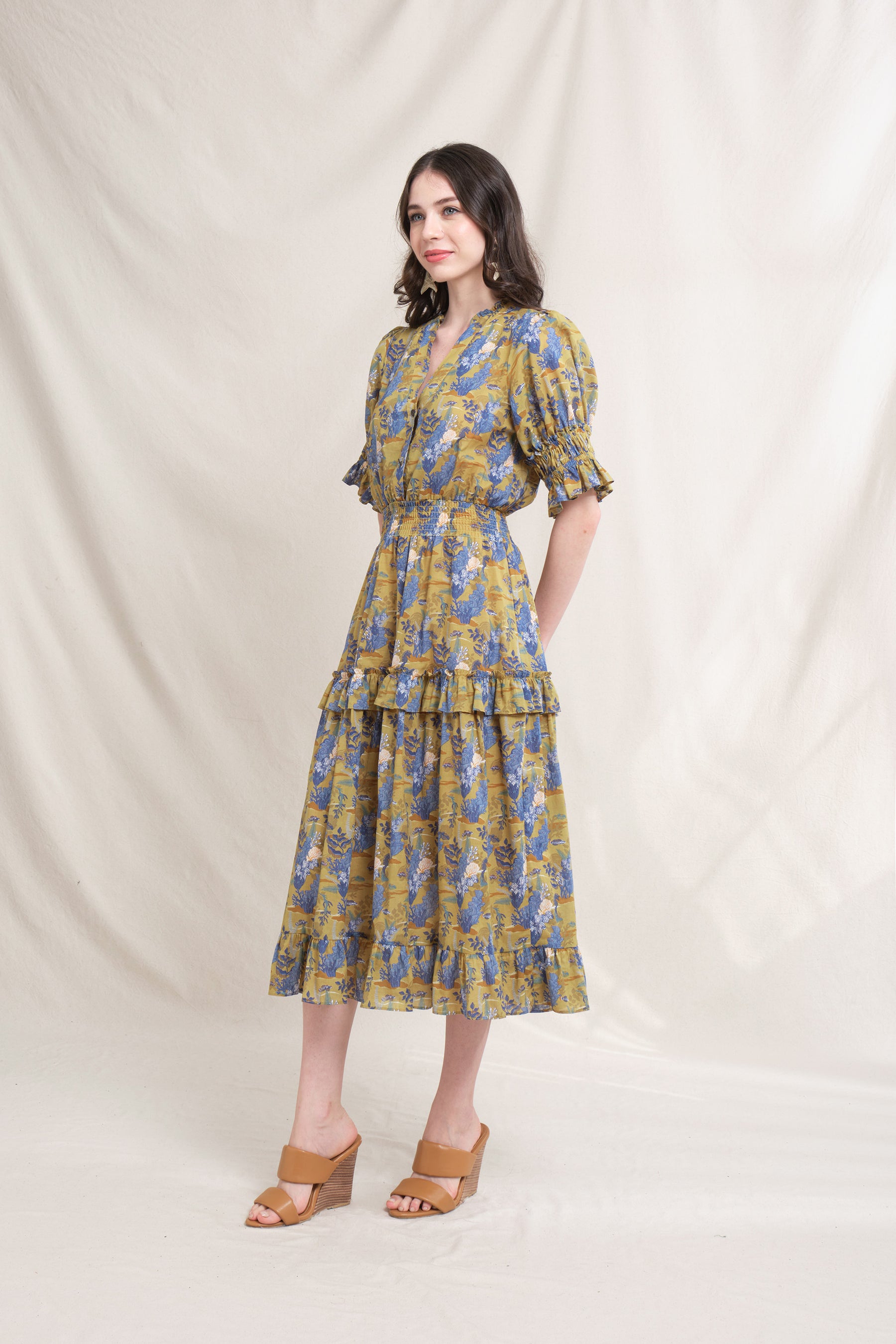 FRIDA Dress in Mustard Bunaken