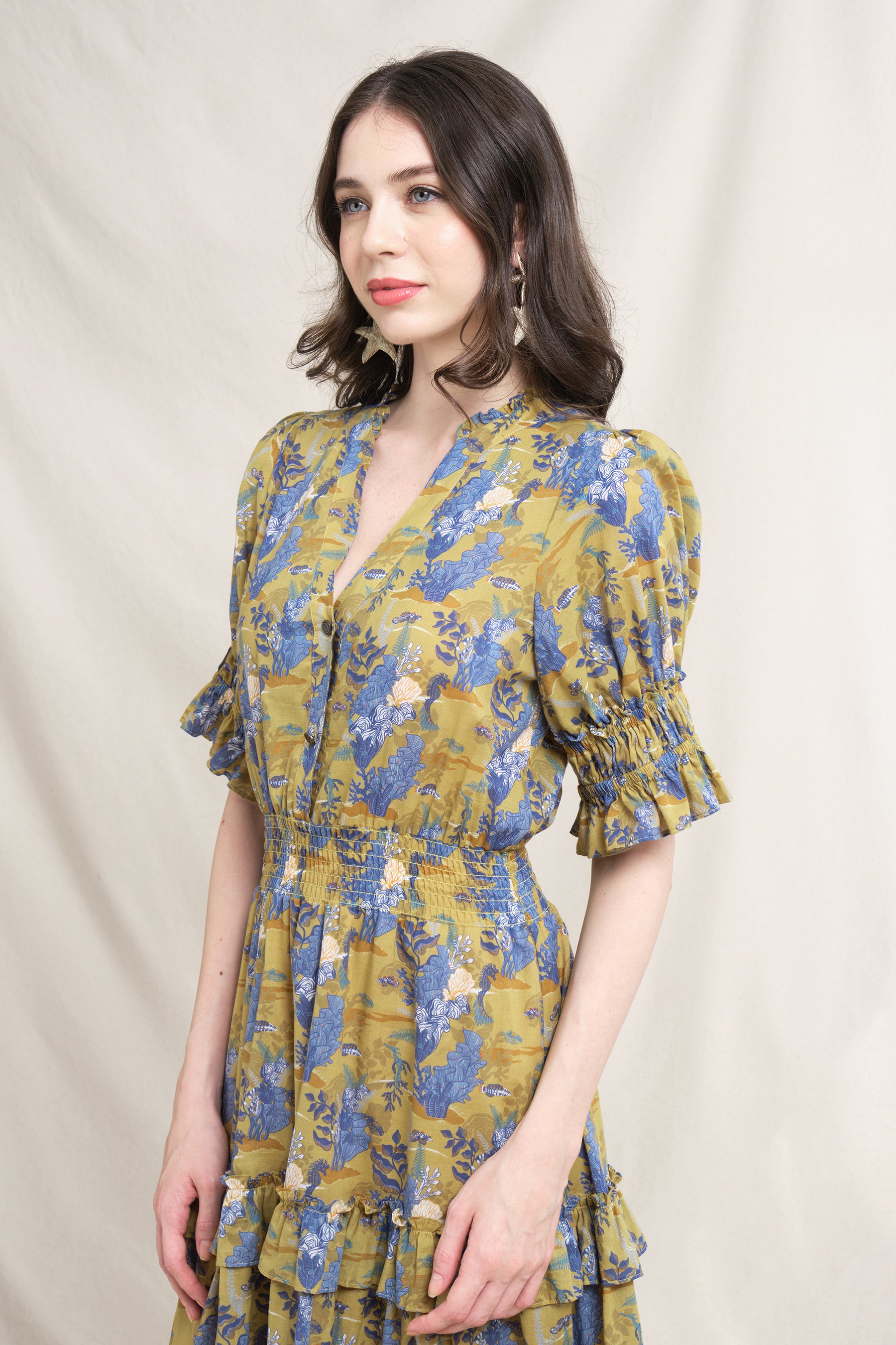 FRIDA Dress in Mustard Bunaken