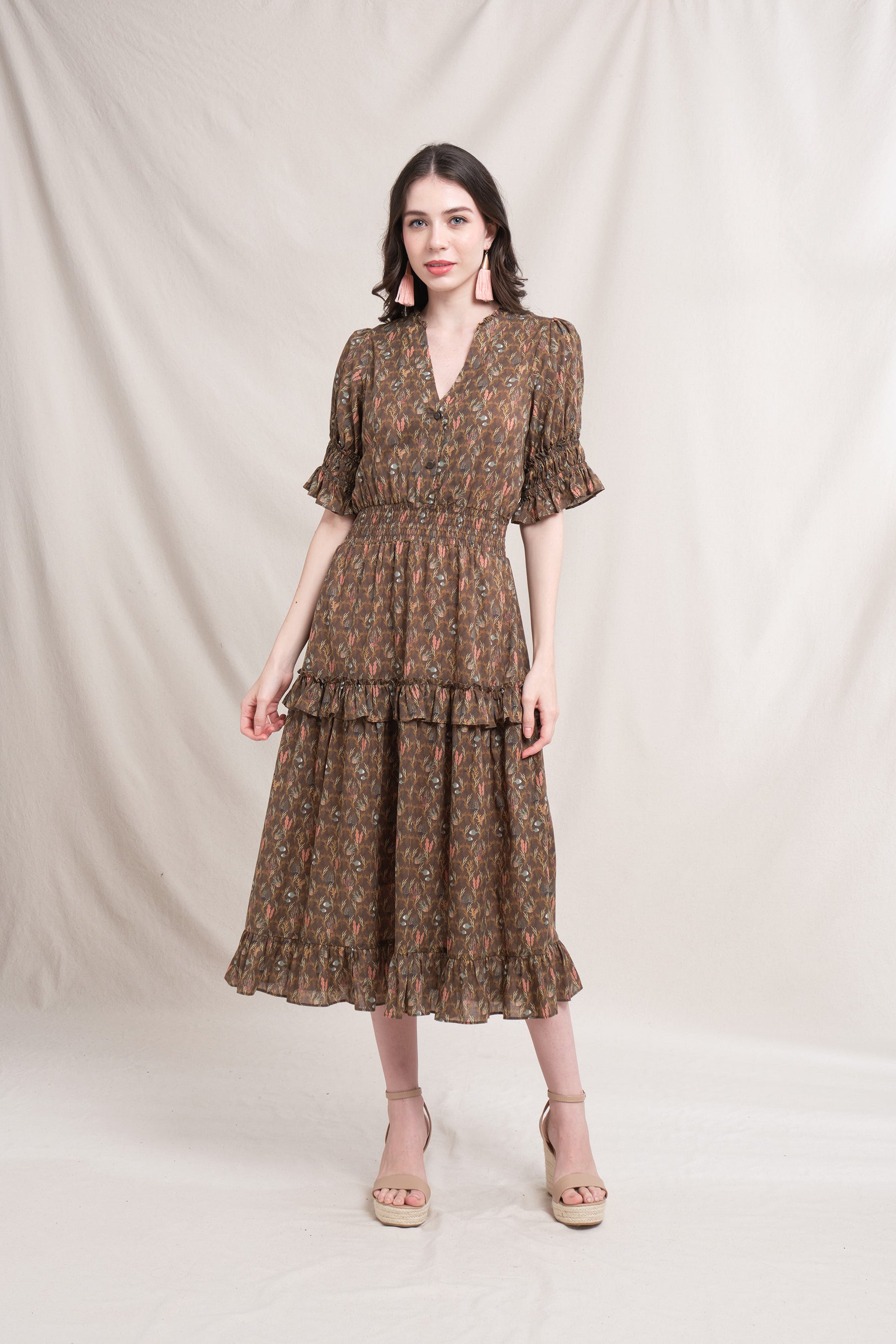 FRIDA Dress in Brown Ulva