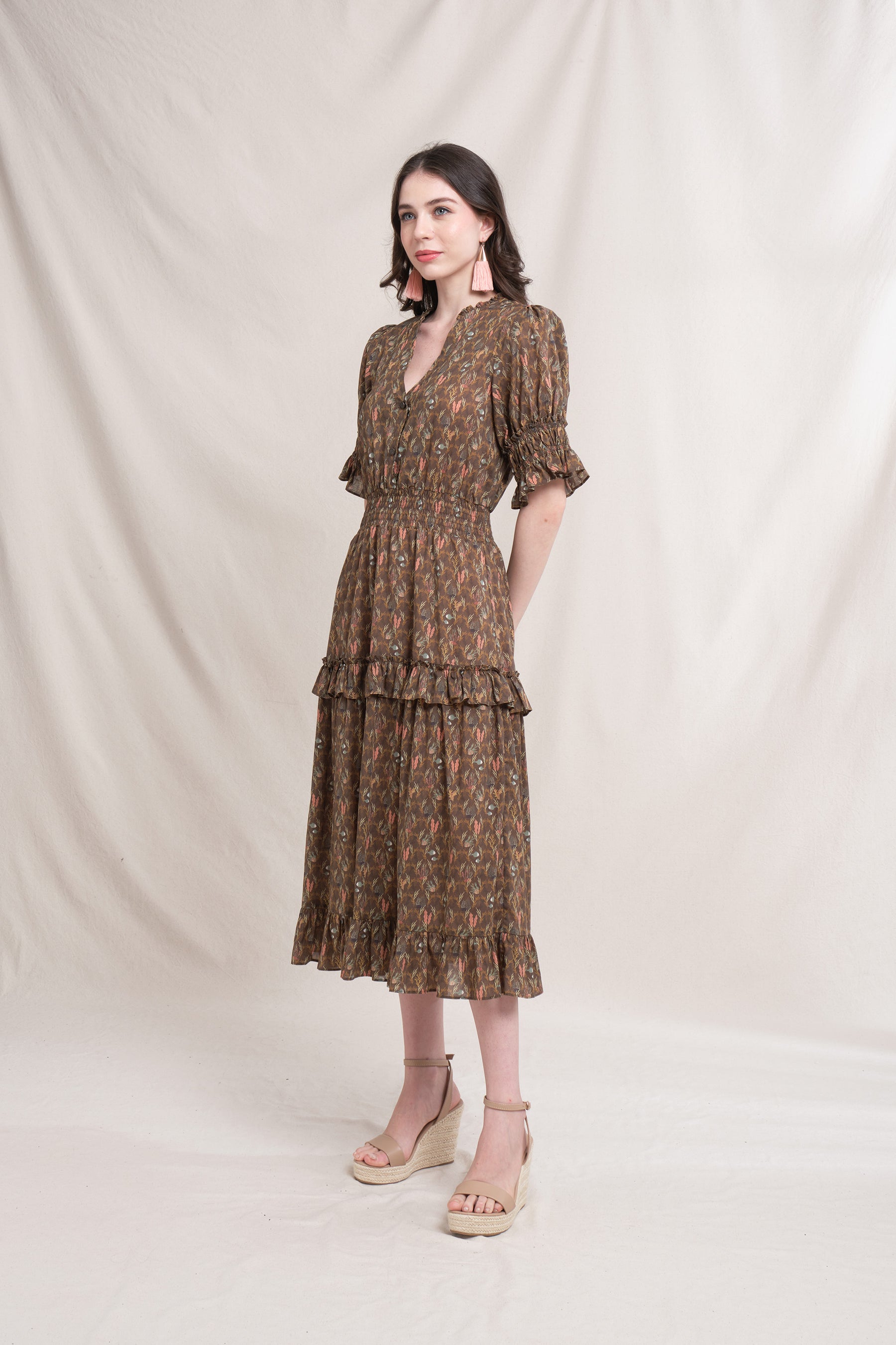FRIDA Dress in Brown Ulva