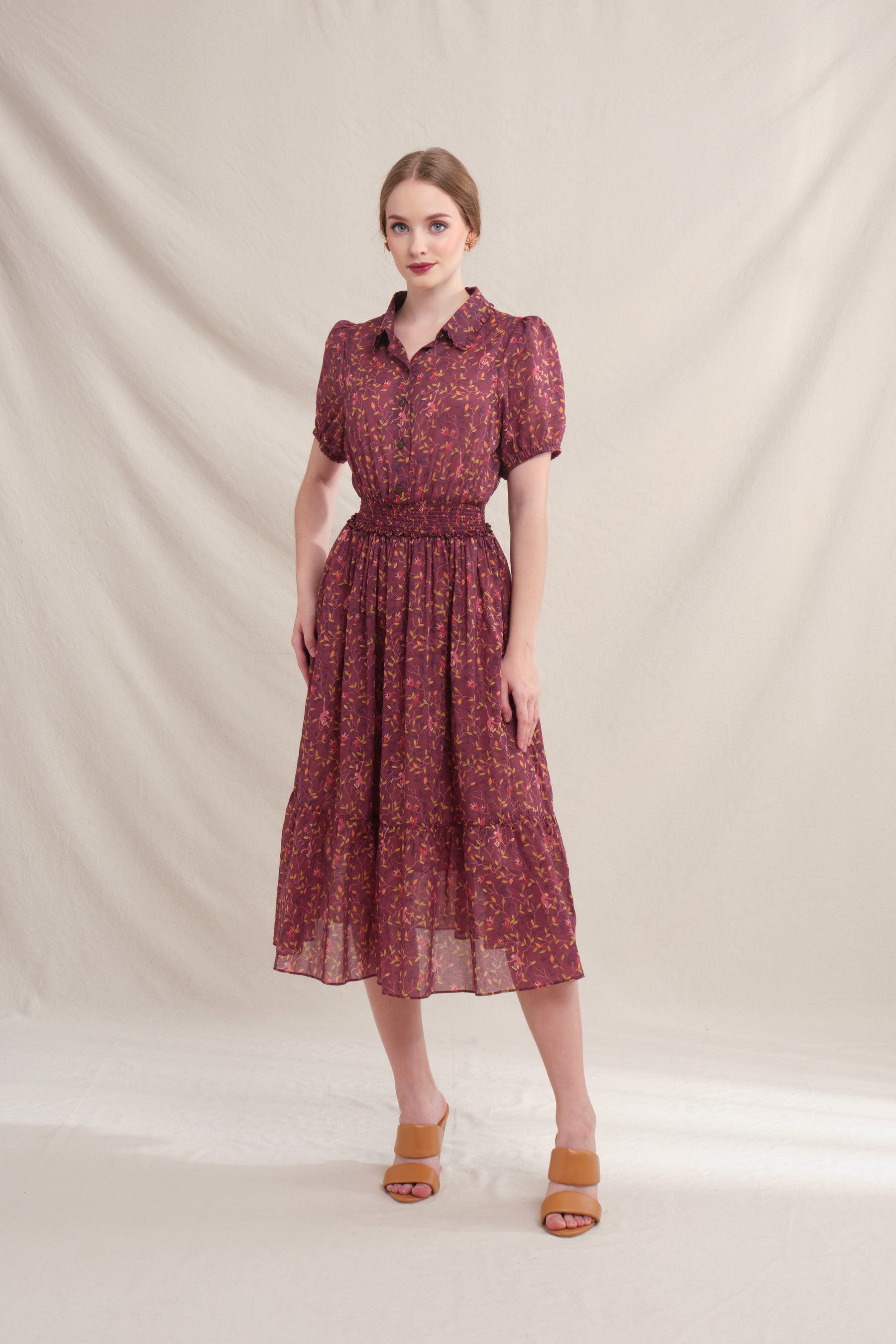 GIA Dress in Maroon Macca