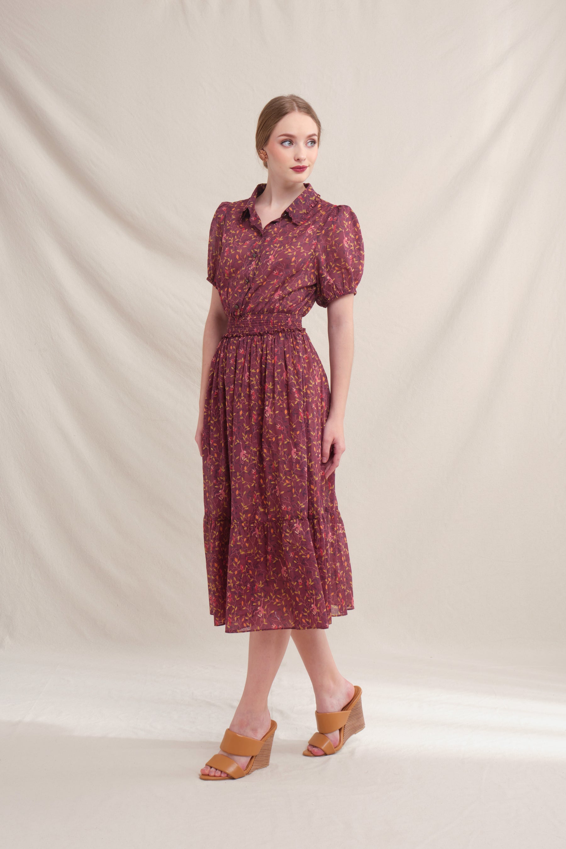 GIA Dress in Maroon Macca