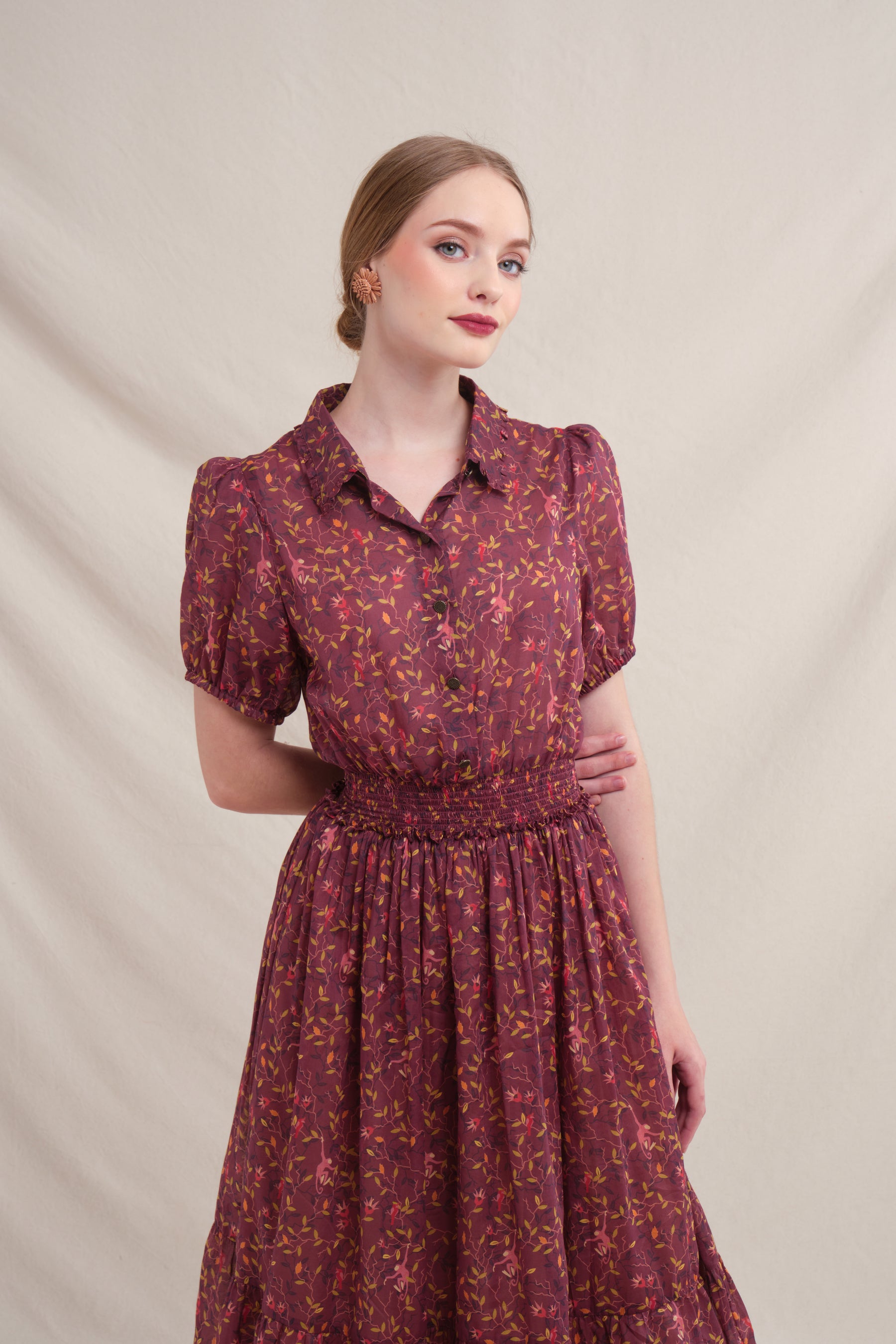 GIA Dress in Maroon Macca