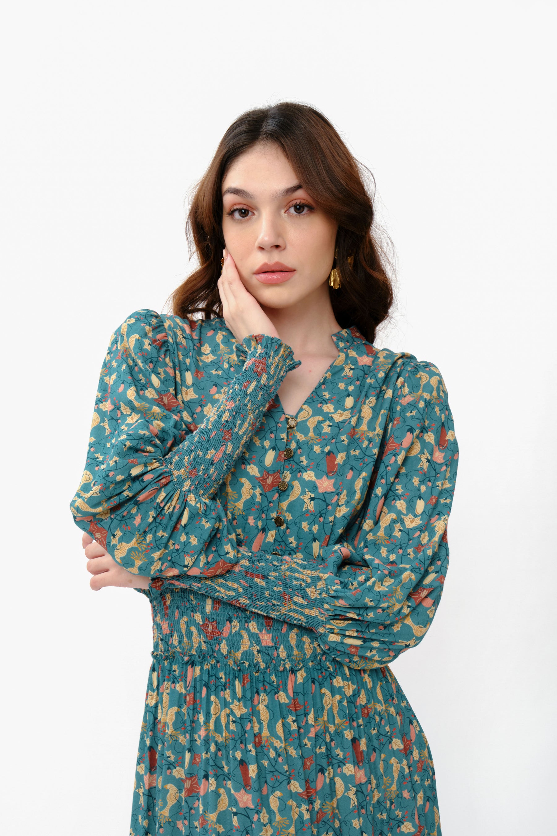 GINA Dress in Blue Terong