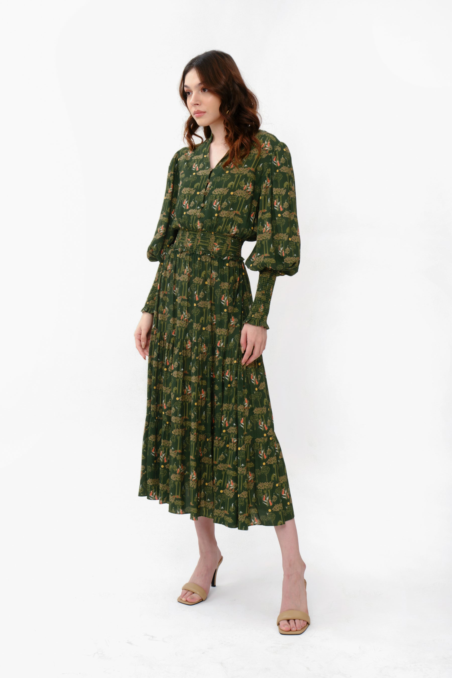 GINA Dress in Green Forest