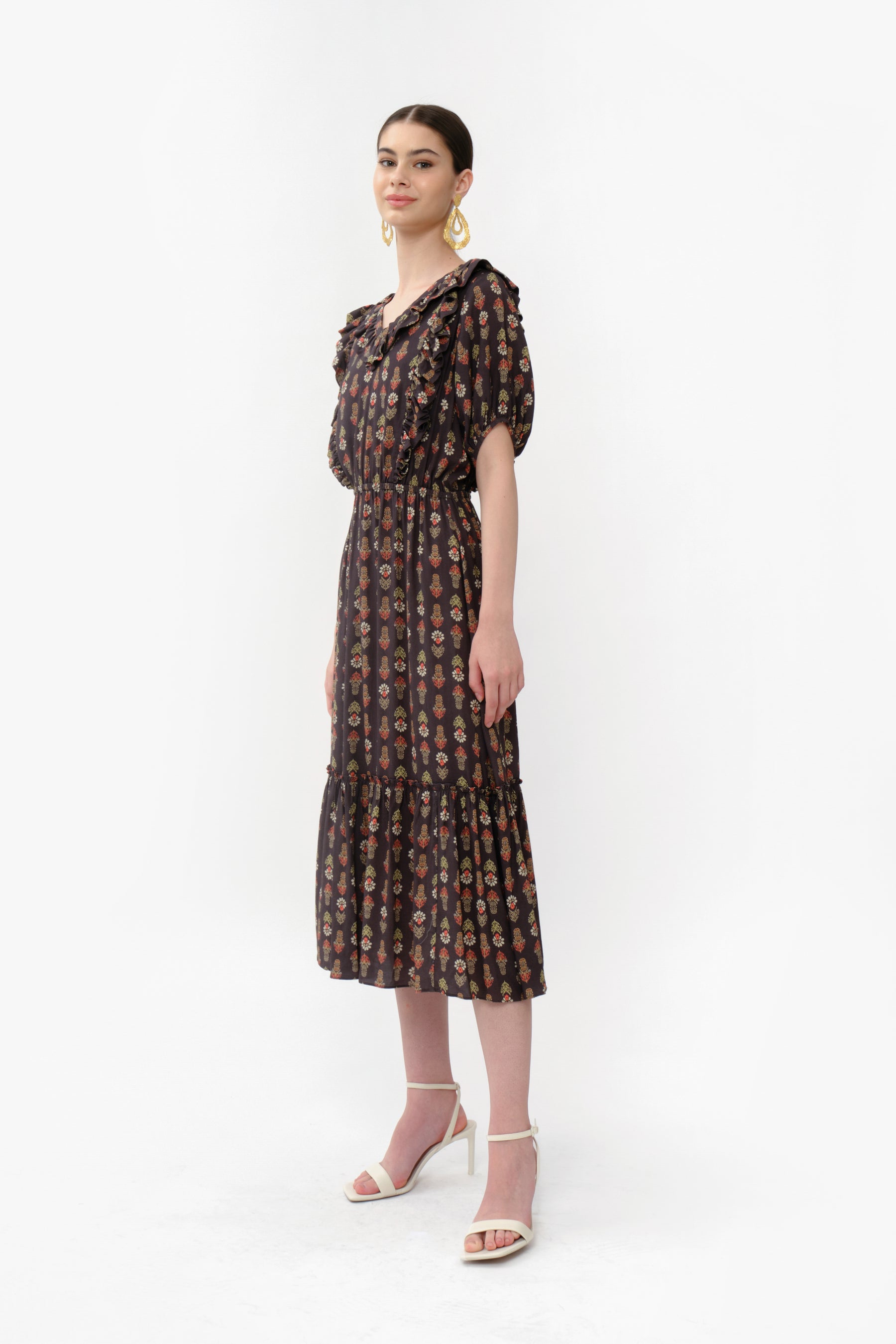 HAZEL Dress in Black Tribal