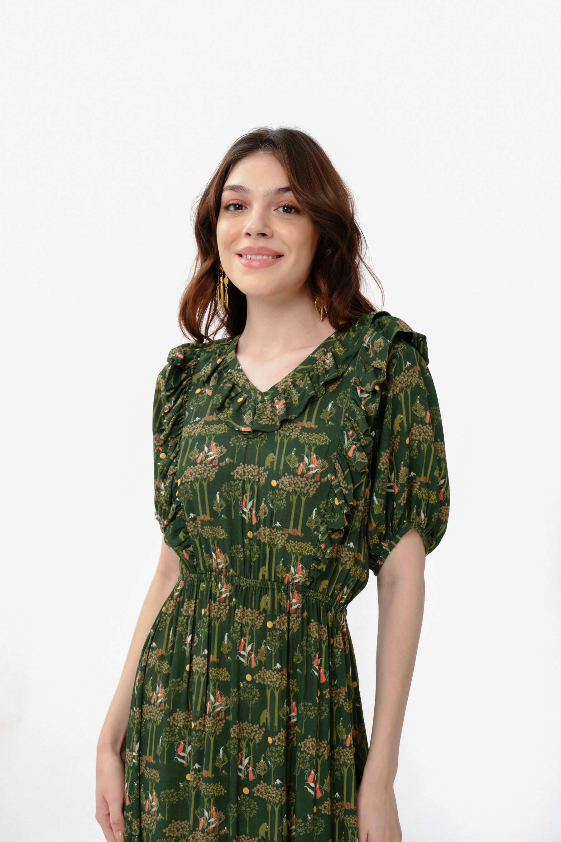 HAZEL Dress in Green Forest