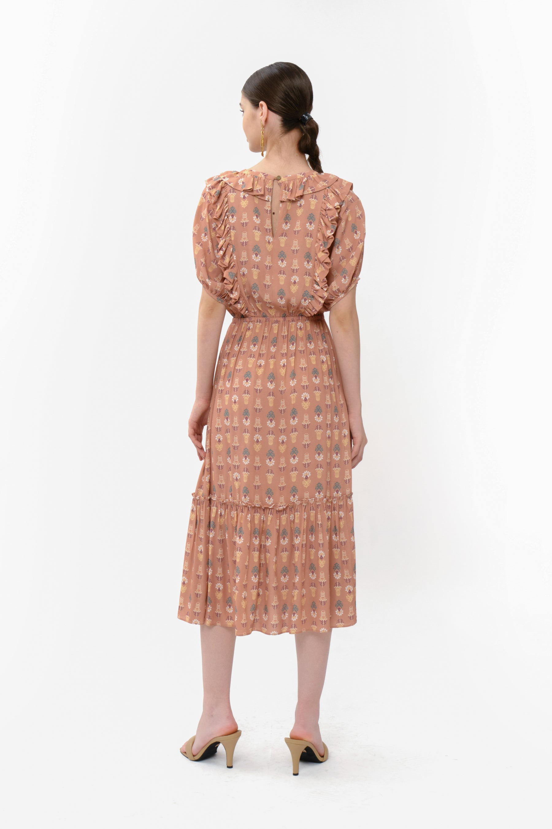 HAZEL Dress in Peach Tribal