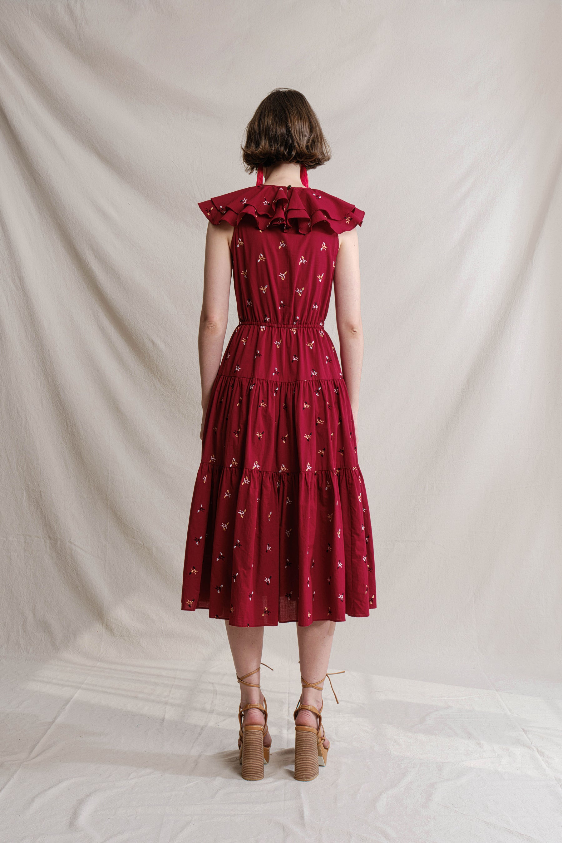 INTAN Dress in Red Jagung