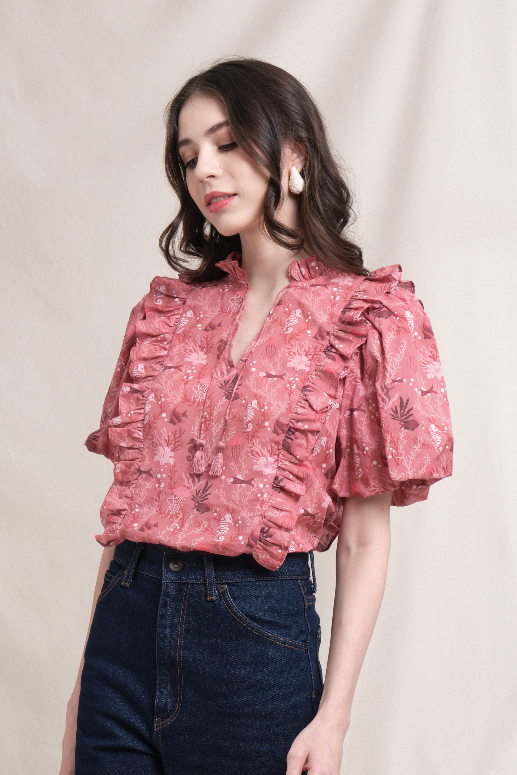 IZA Top in Pink Minanga