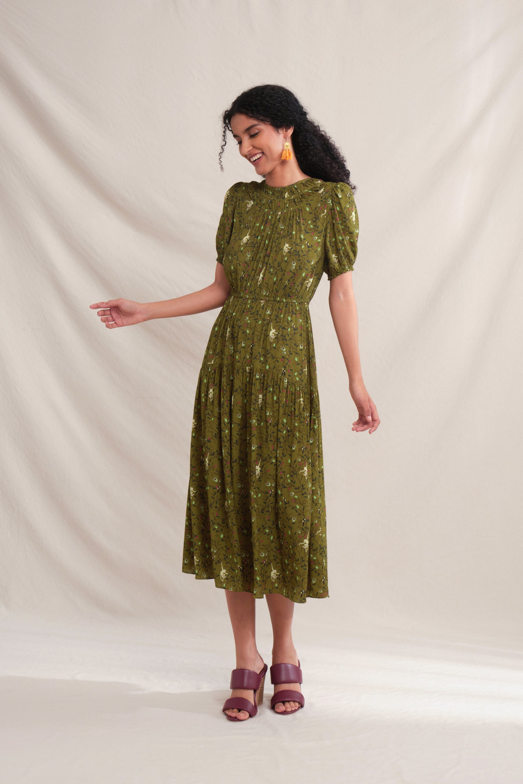 JENNA Dress in Green Macca