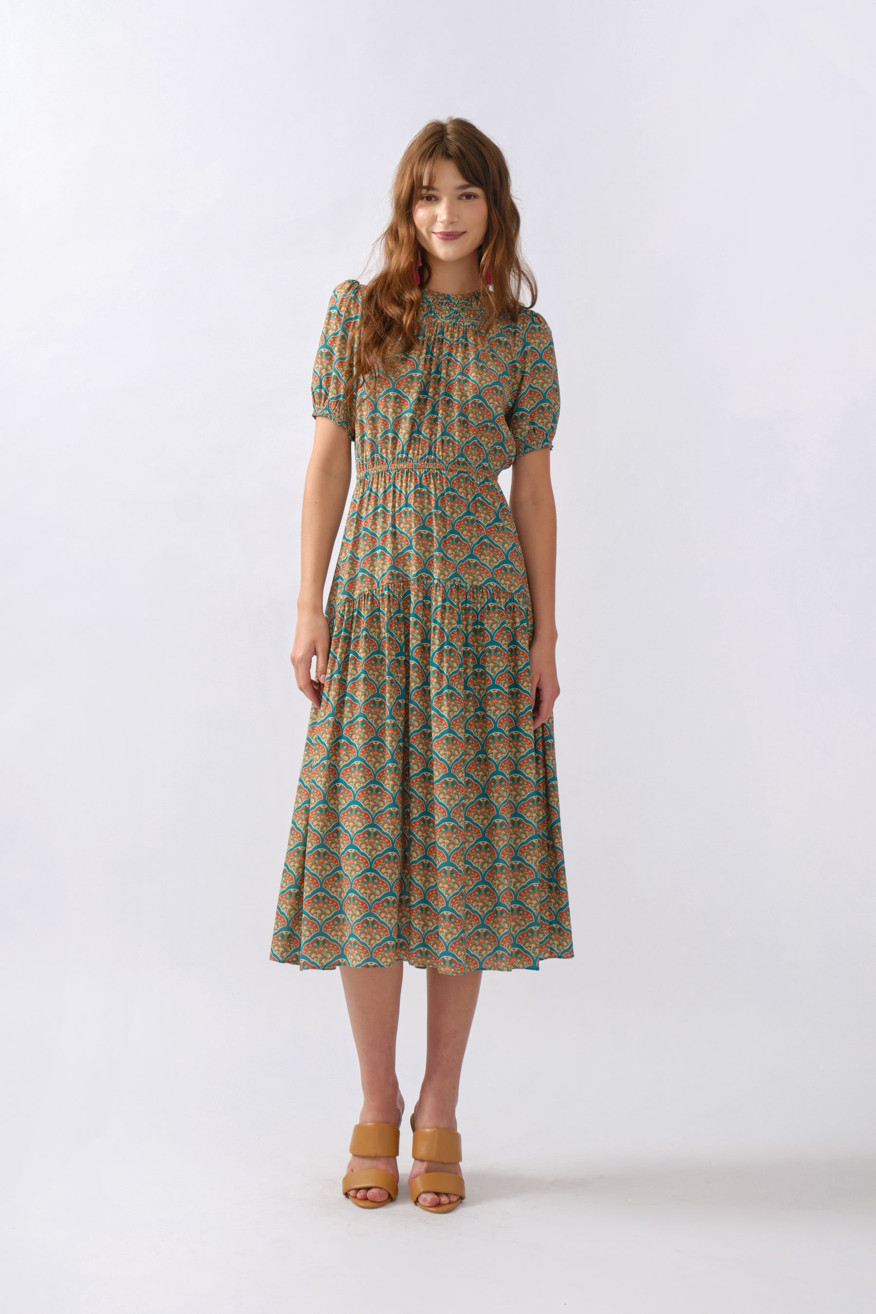 JENNA Dress in Turquoise Kubah
