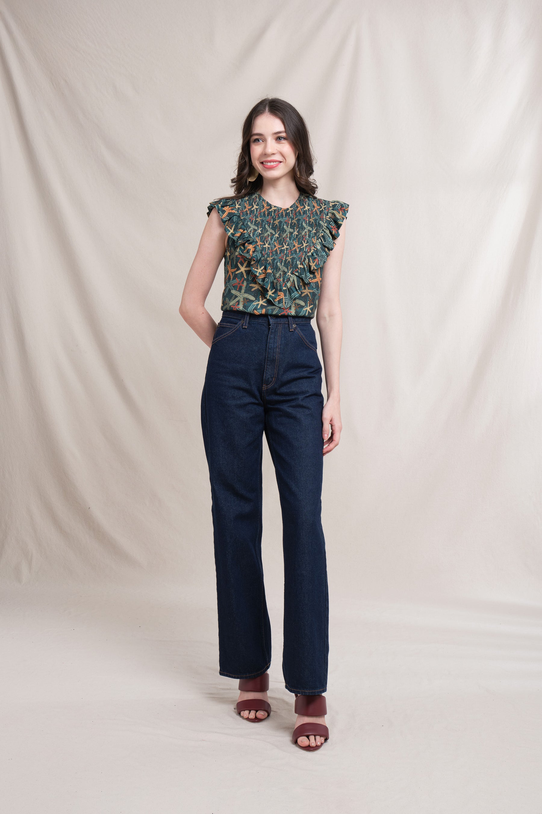 JILL Top in Emerald Aster