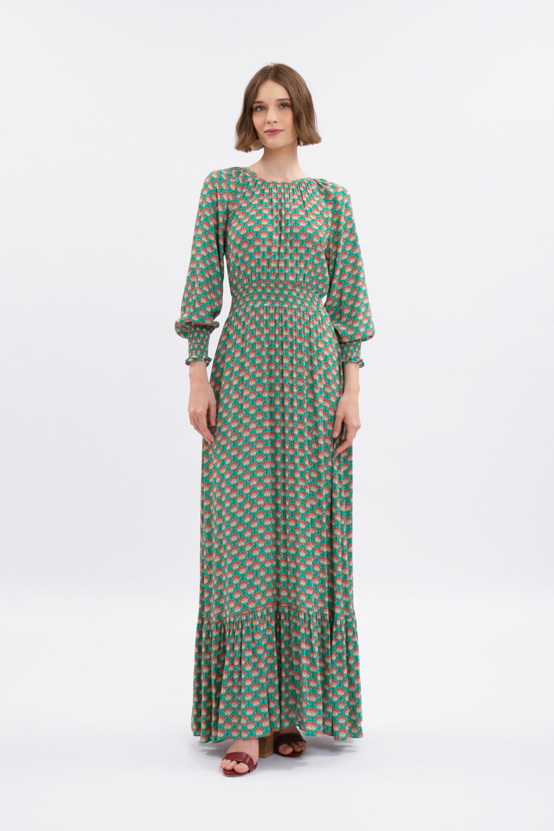 KINTAN Dress in Turquoise Saloko