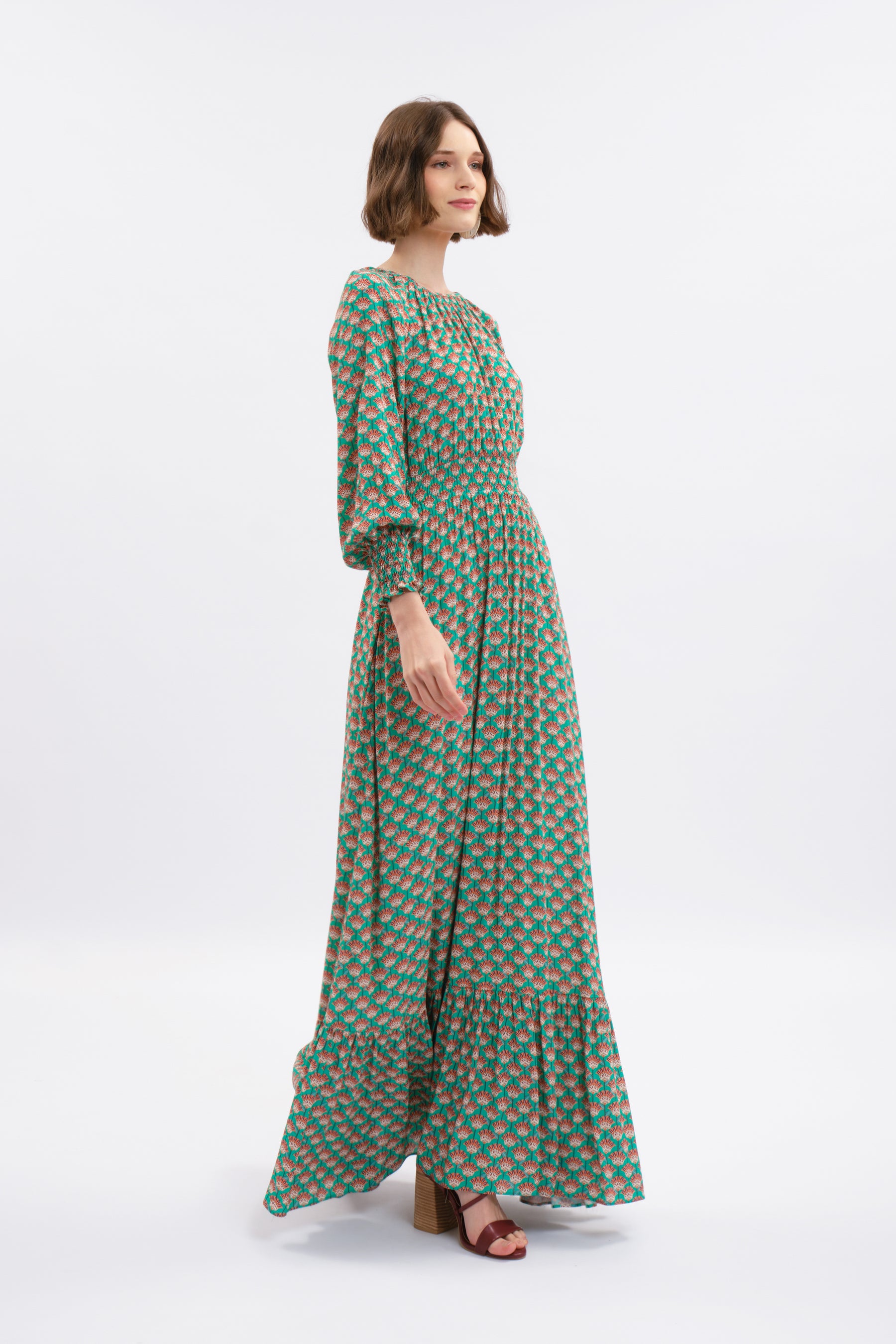 KINTAN Dress in Turquoise Saloko