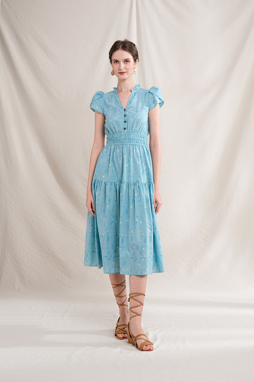 KIRA Dress in Blue Lada